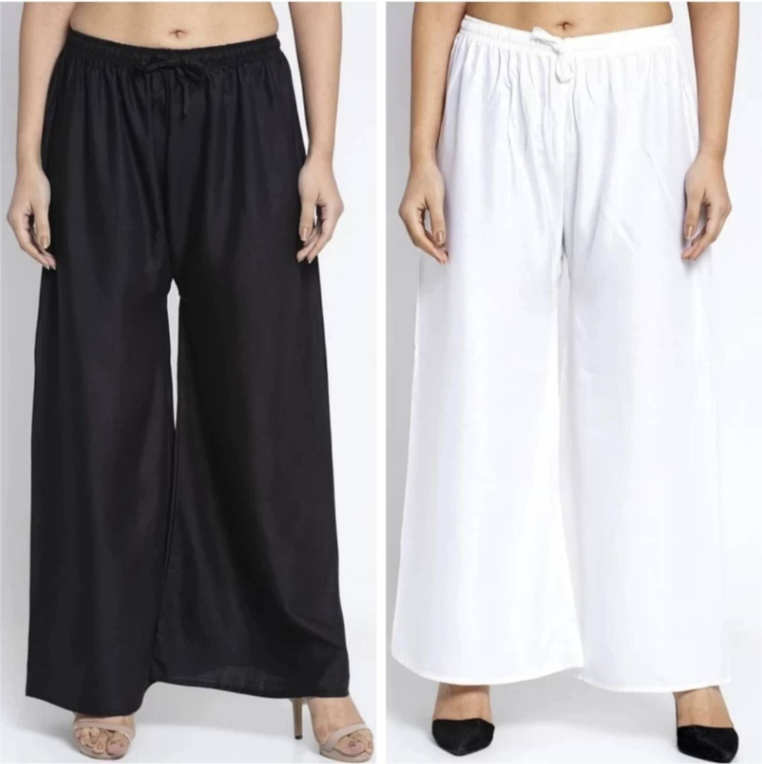 KGFONECLOTH Comfort Fit Women Black, White Trousers