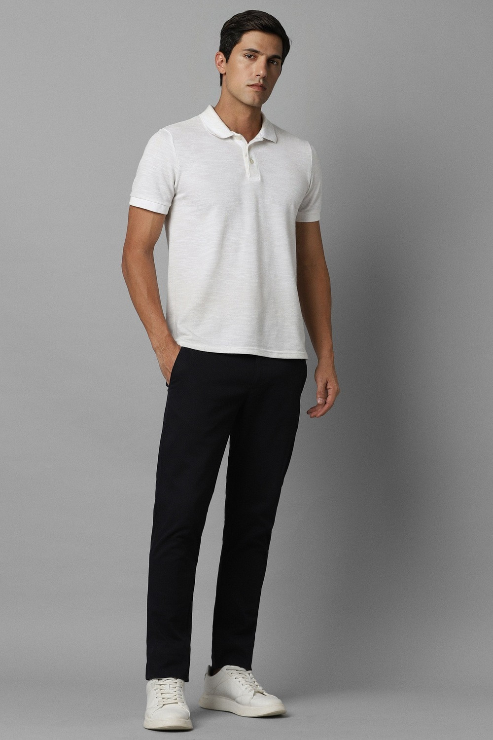 Image of Louis Philippe Sport Slim Fit Men Black Trousers