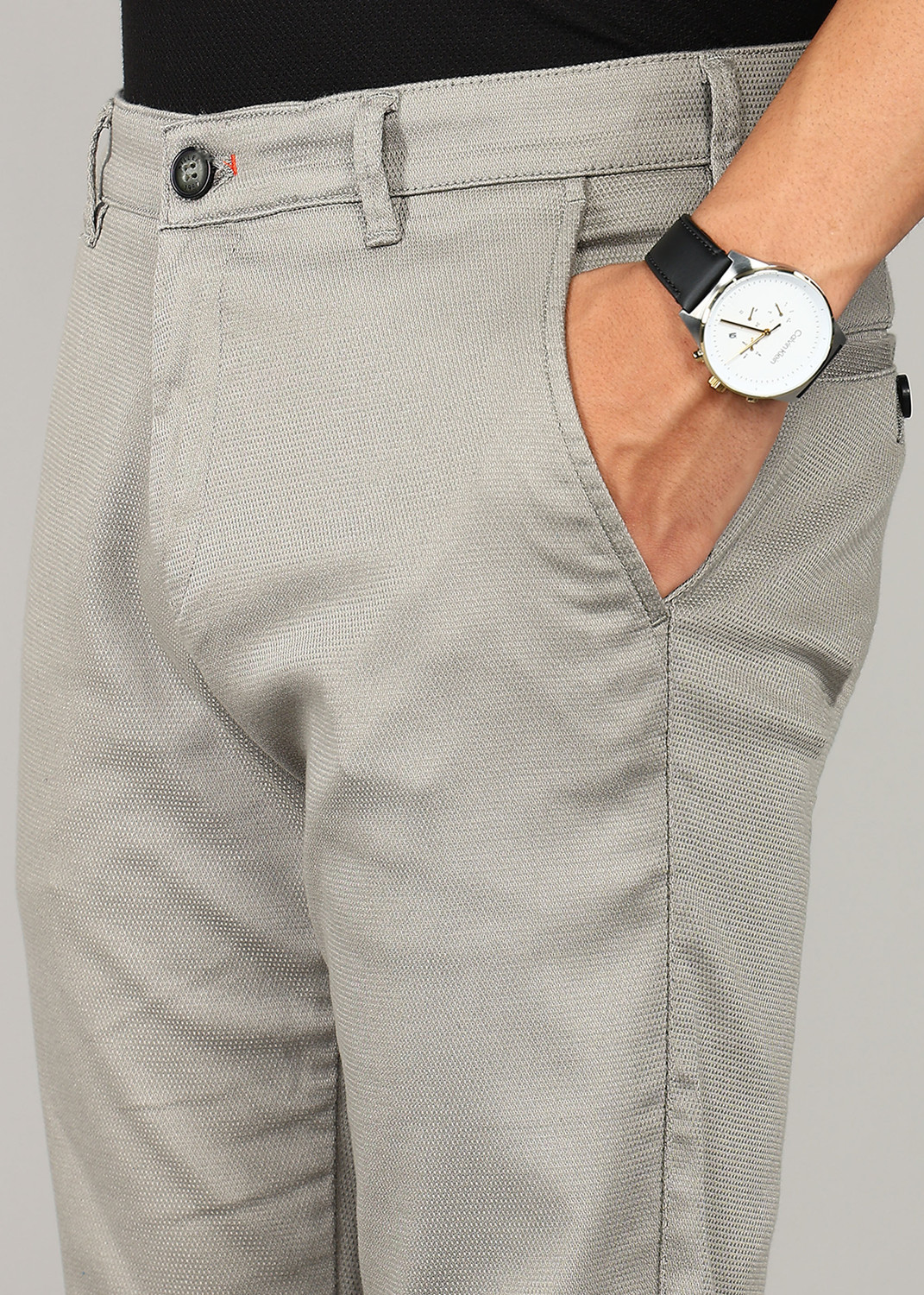 Image of KILLER Slim Fit Men Grey Trousers