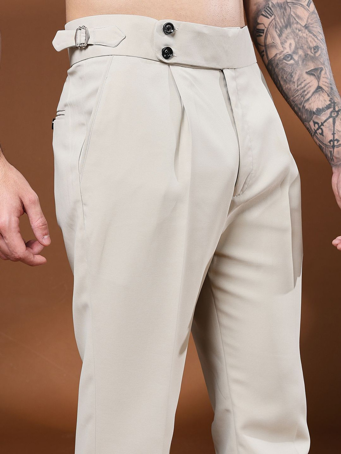 Image of VIVA TRENDZ Regular Fit Men Beige Trousers