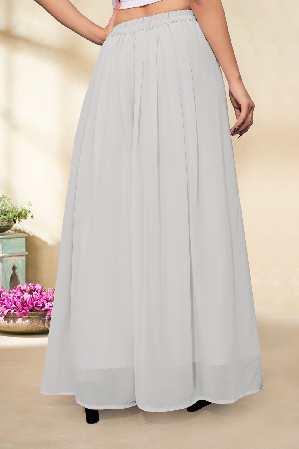 Image of Anti Wrinkle Designer Flared Women Grey Trousers