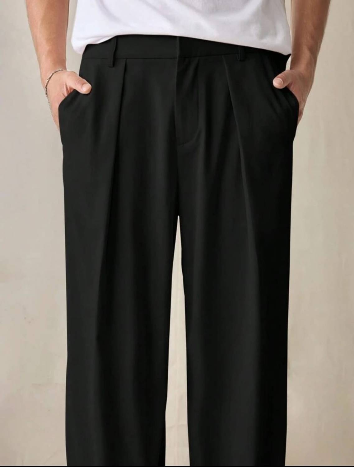 NEXT ONE Straight Fit Black Trousers - Image 1