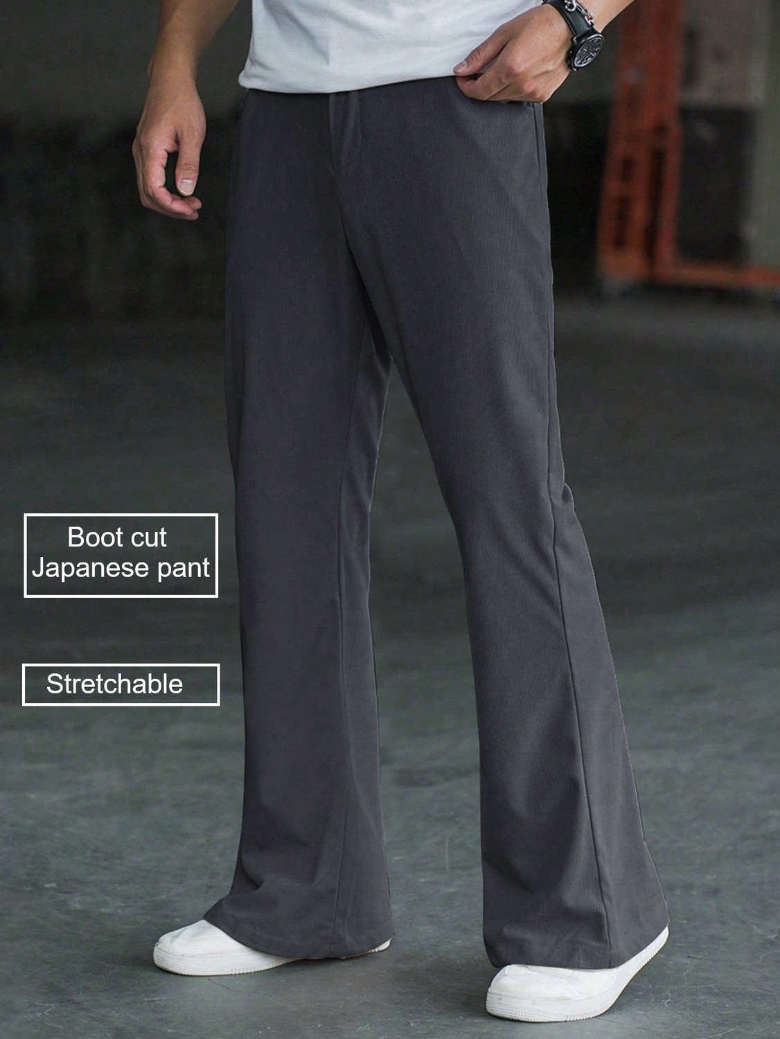 Image of Plus91 Loose Fit Men Grey Trousers