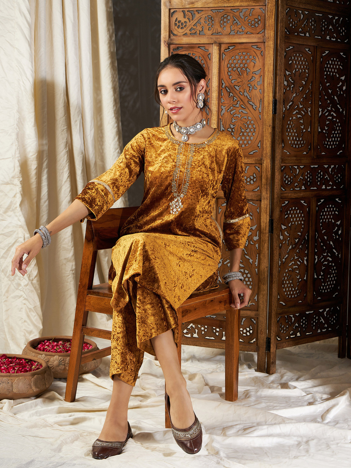 Image of Shae by SASSAFRAS Regular Fit Women Yellow Trousers