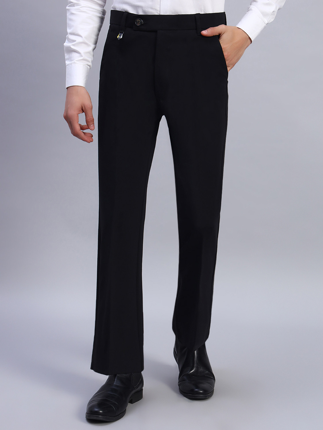 Image of AXNIS Comfort Fit Men Black Trousers