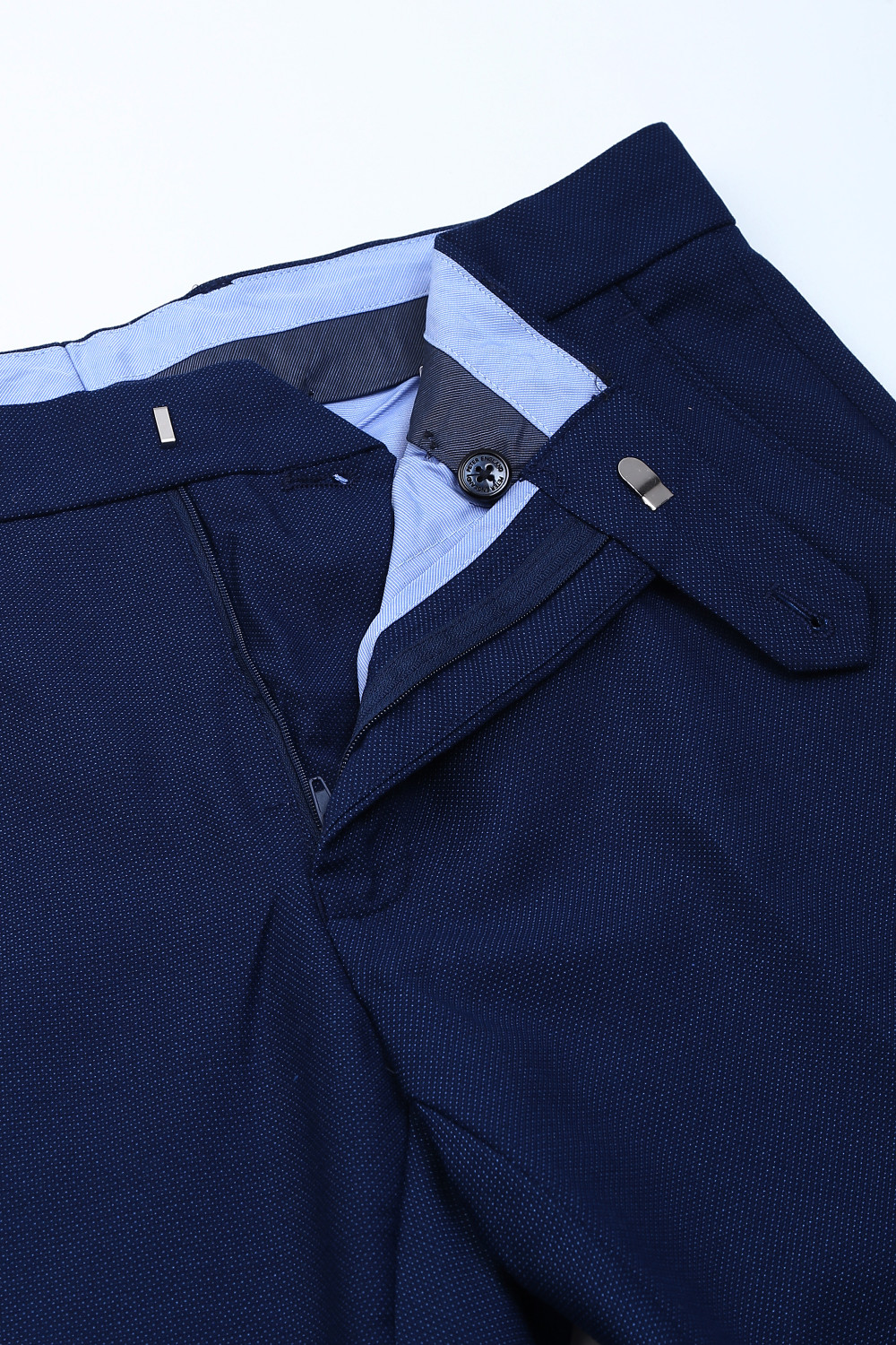 Image of PETER ENGLAND Slim Fit Men Blue Trousers