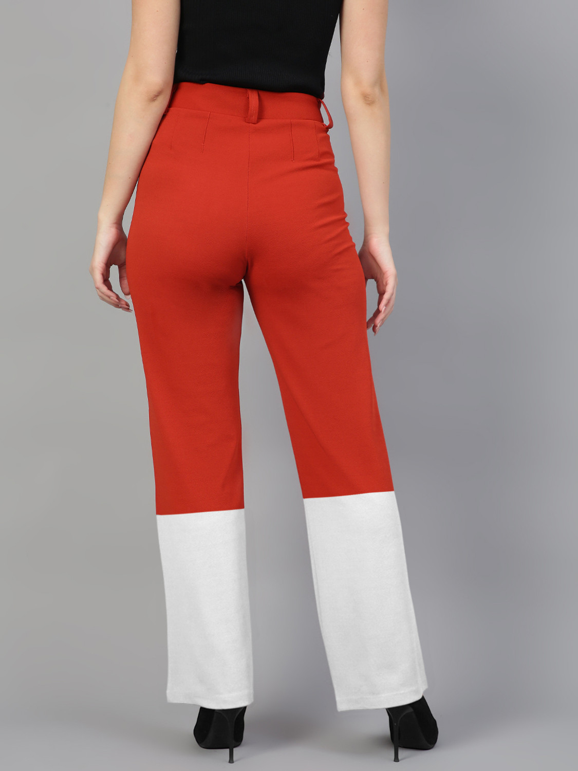 Image of KOTTY Regular Fit Women Orange, White Trousers