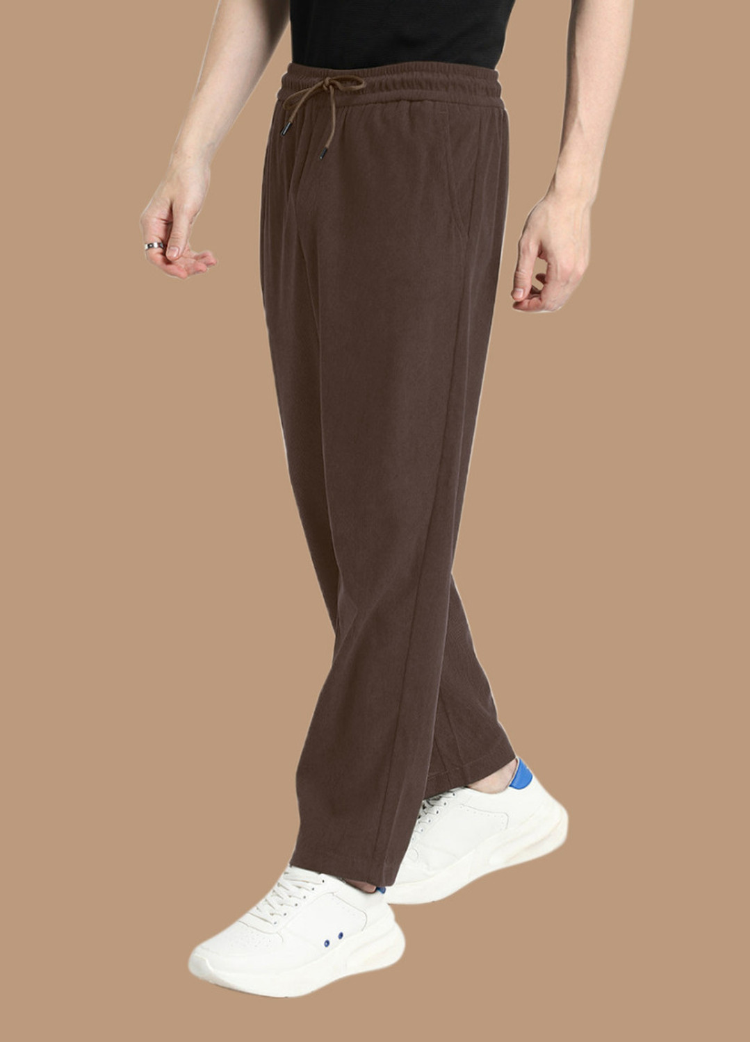 Image of Flicfol Regular Fit Men Brown Trousers