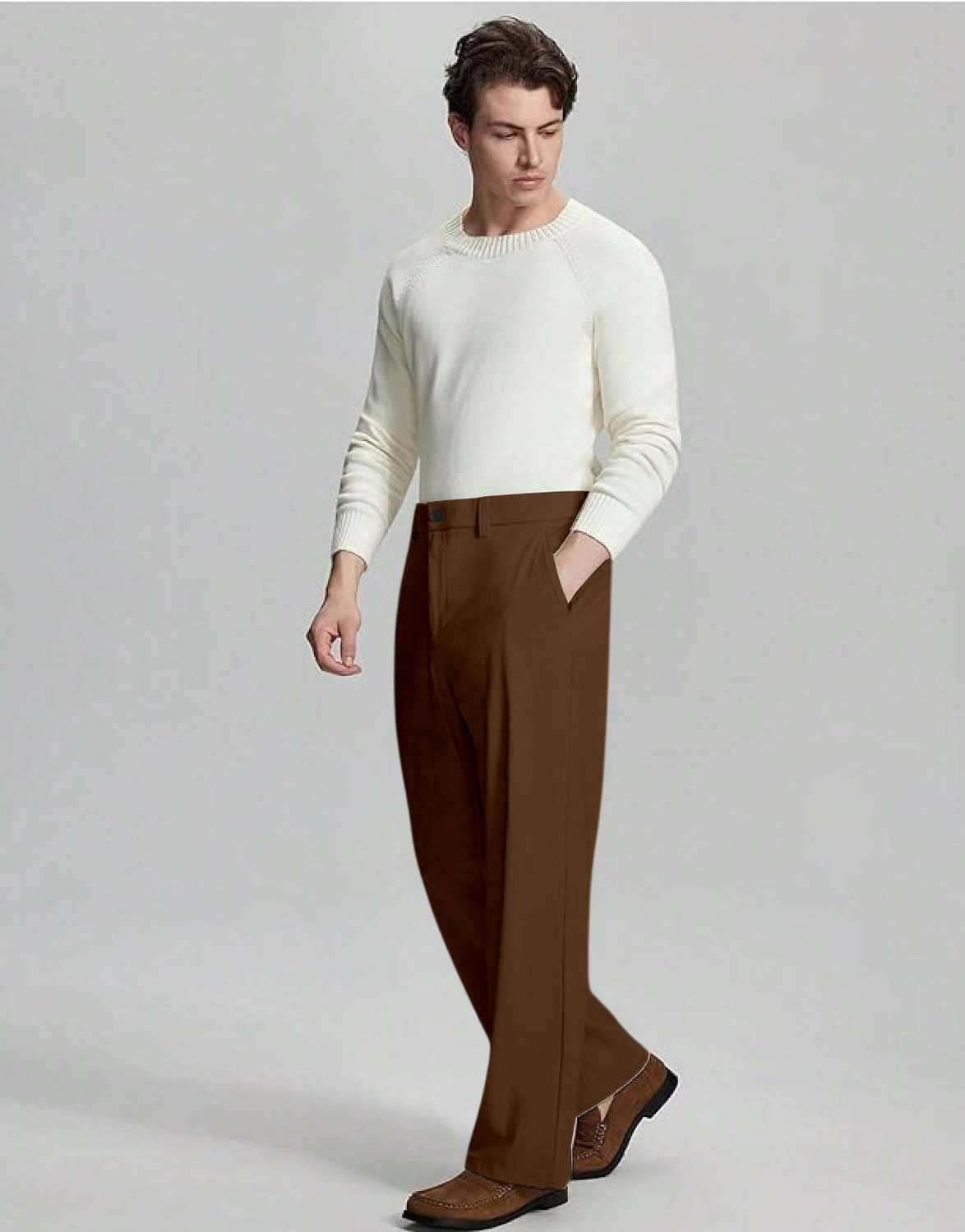Image of Rajovati Regular Fit Men Brown Trousers