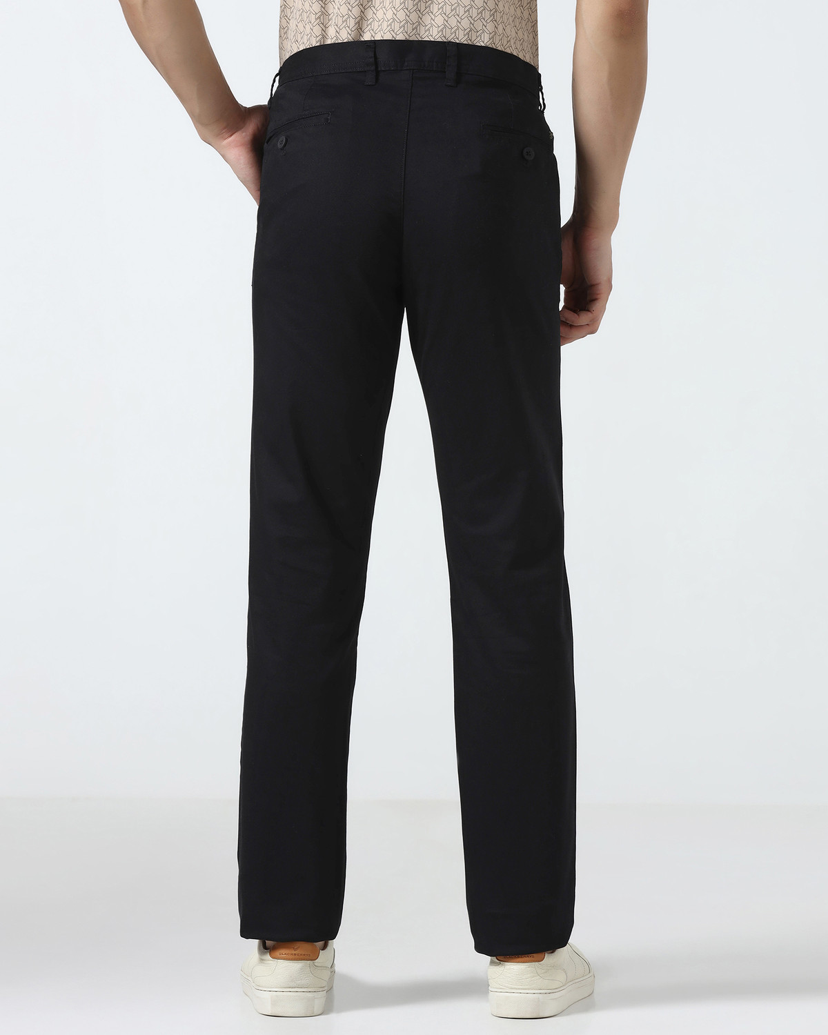 Image of Blackberrys Regular Fit Men Black Trousers