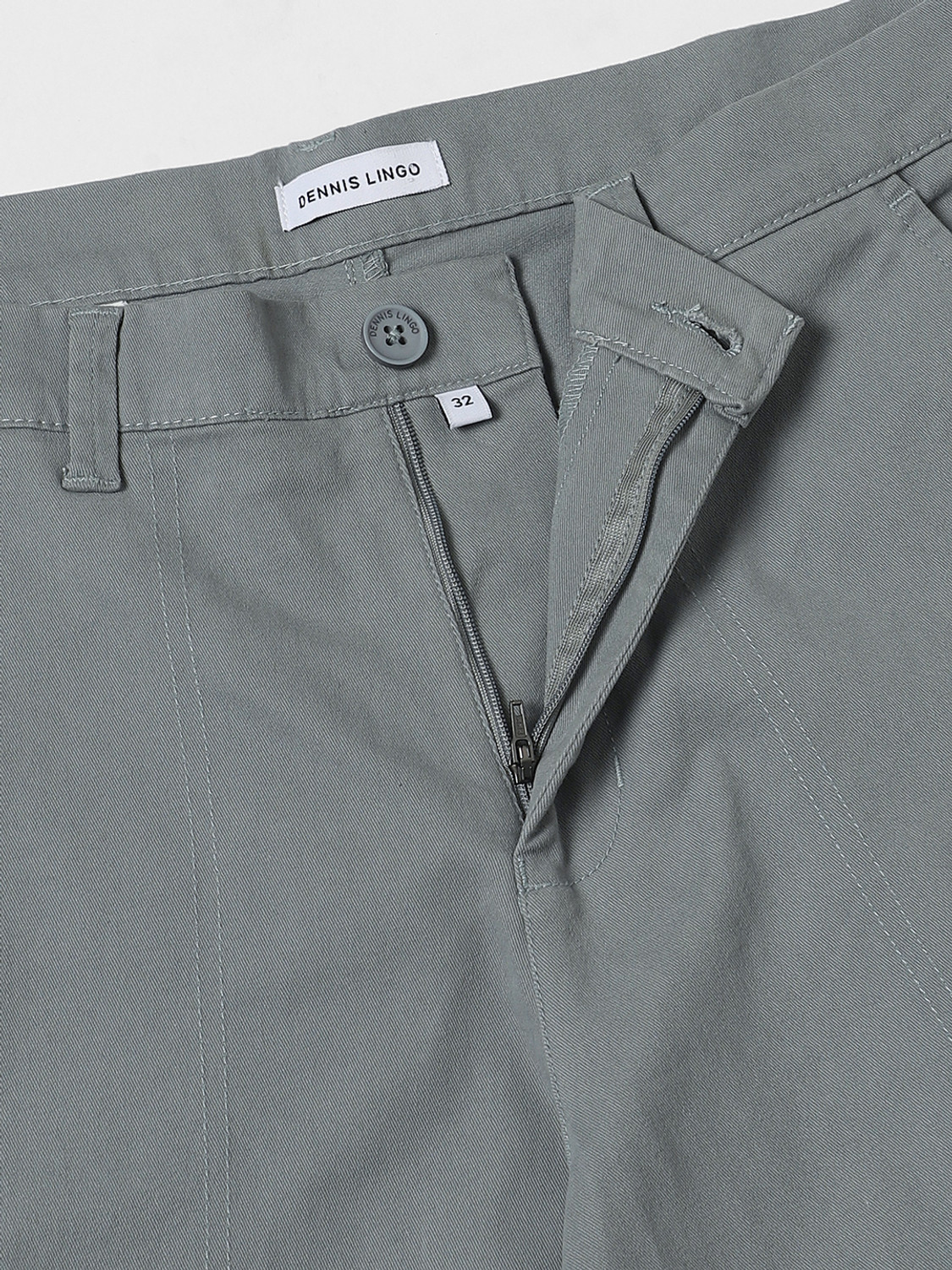Image of Dennis Lingo Slim Fit Men Grey Trousers