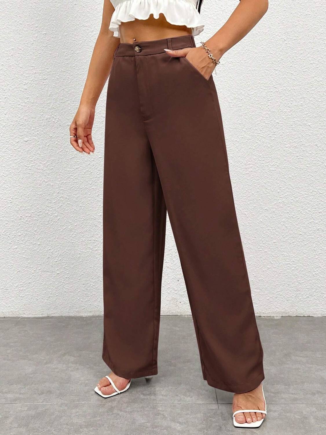 Colorbenz Brown Lycra Blend Trousers - Image 3