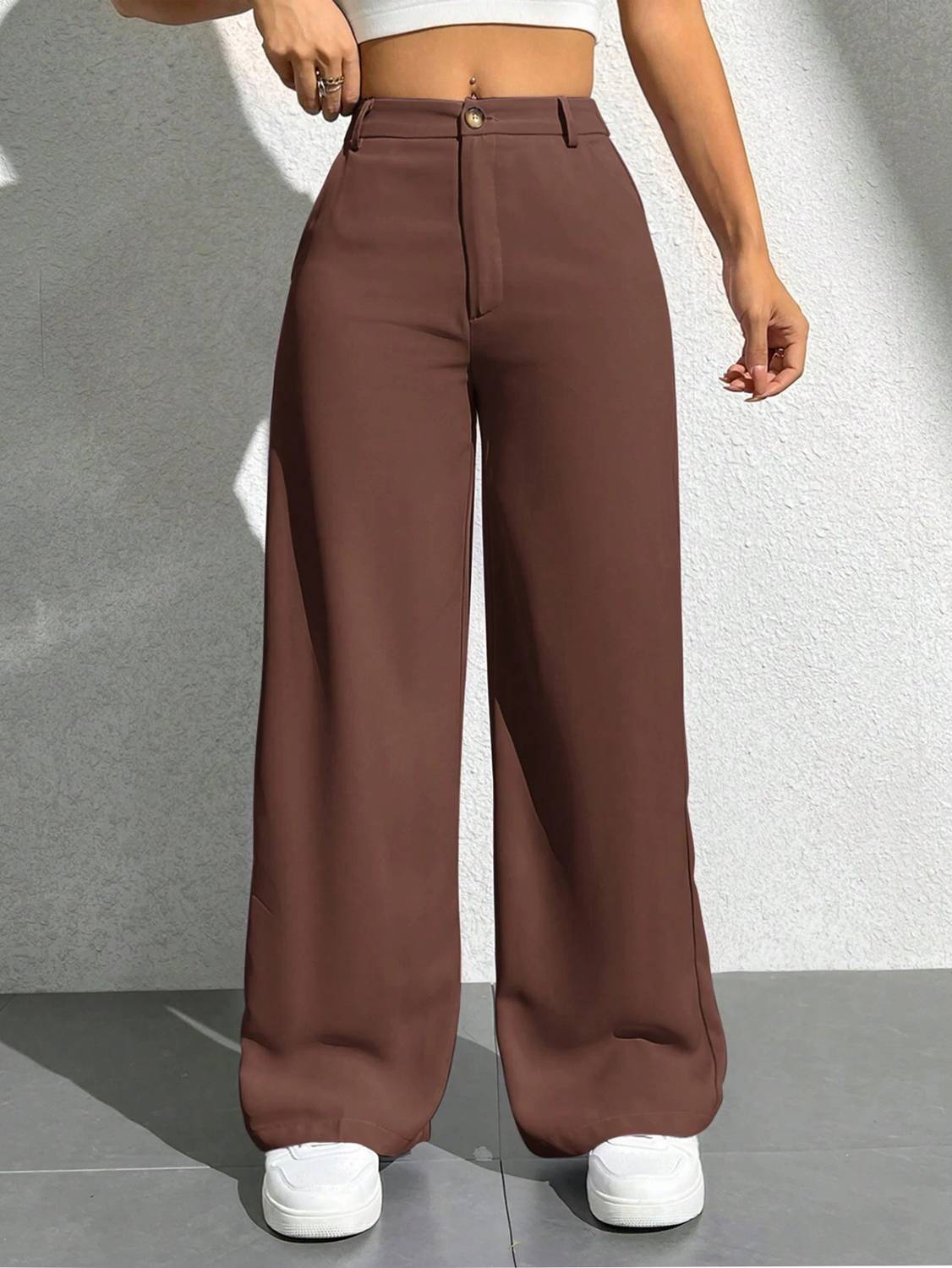 Colorbenz Brown Lycra Blend Trousers - Image 1