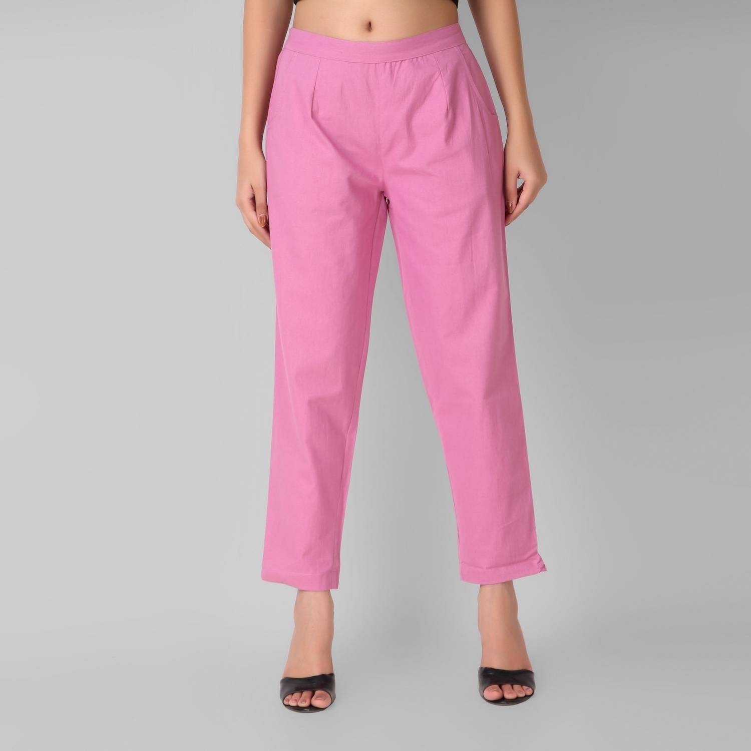 beSOLID Regular Fit Women Pink Trousers