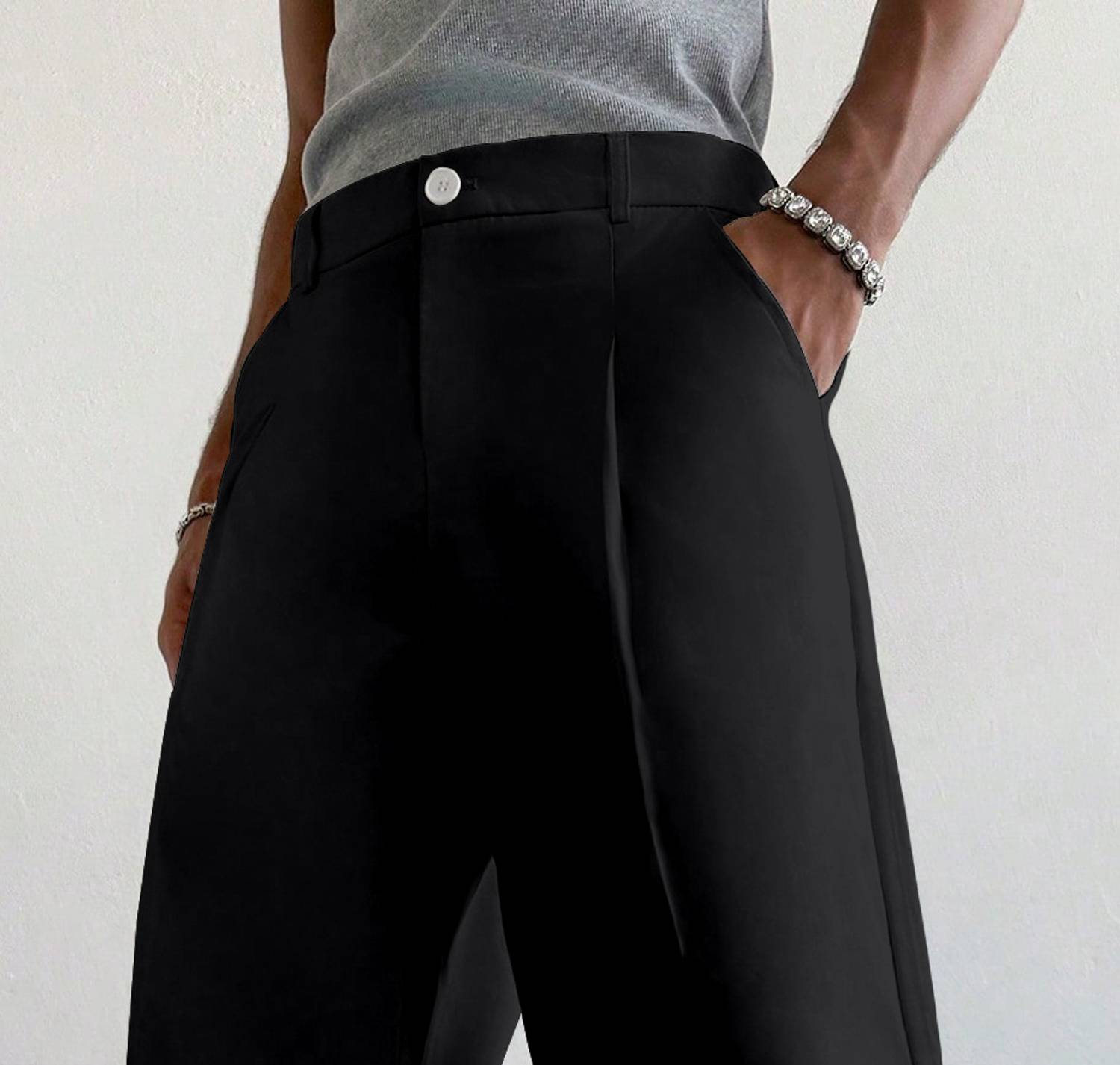 Klossy Loose Fit Black Trousers - Image 5