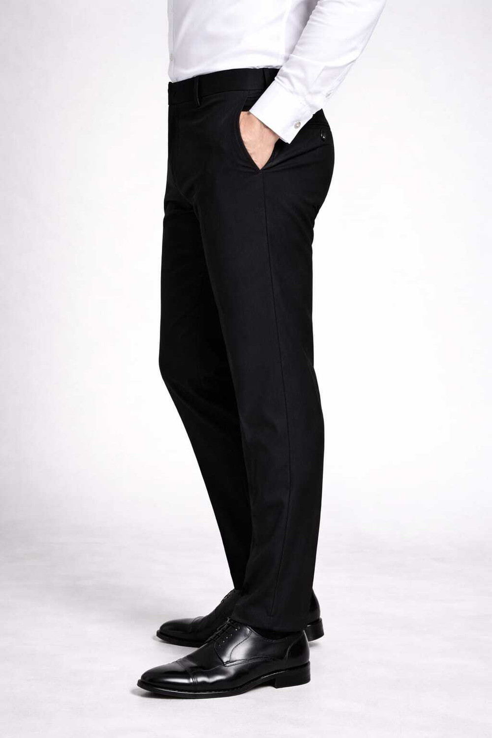 Image of Tashanbaaz Straight Fit Men Black Trousers