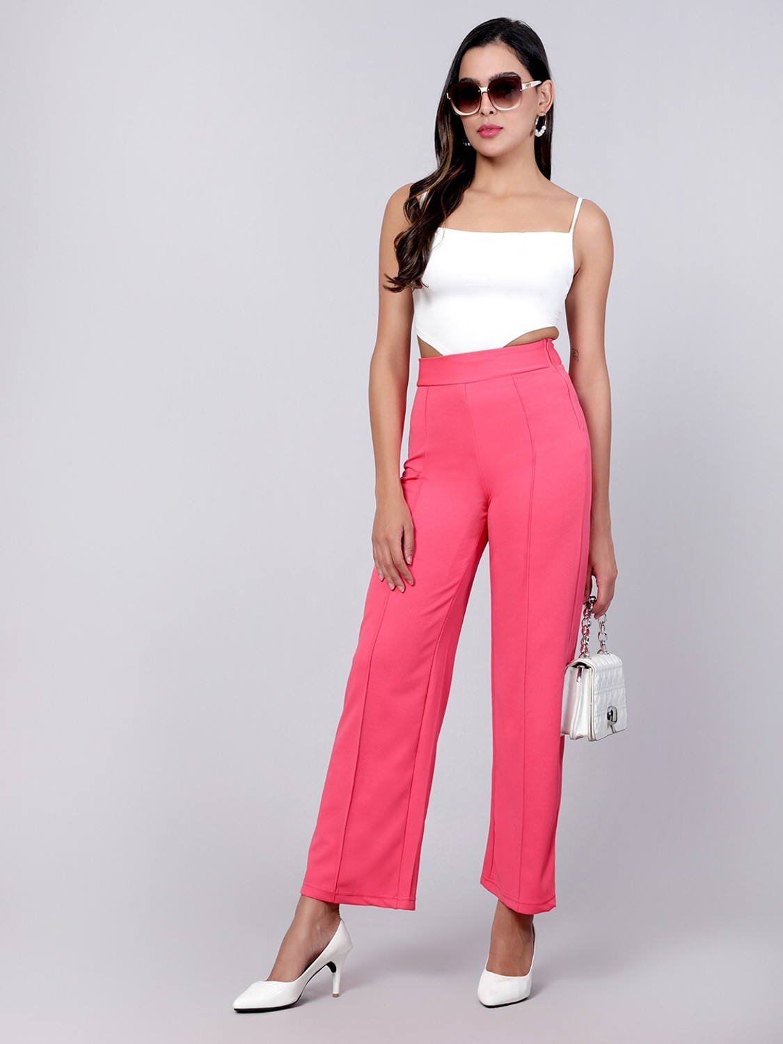 Image of KOTTY Regular Fit Women Pink Trousers