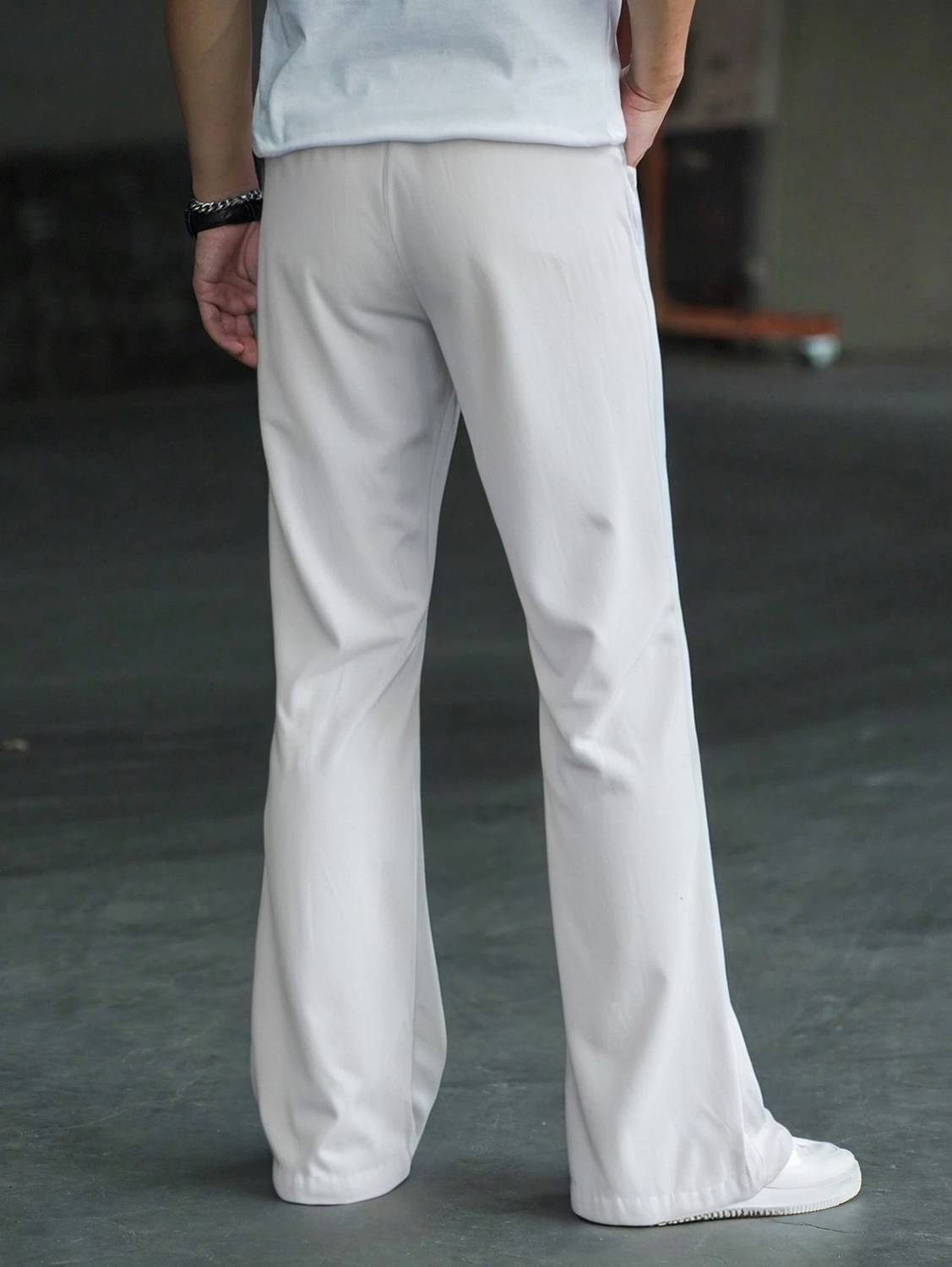 Plus91 Loose Fit Men White Trousers - Image 2