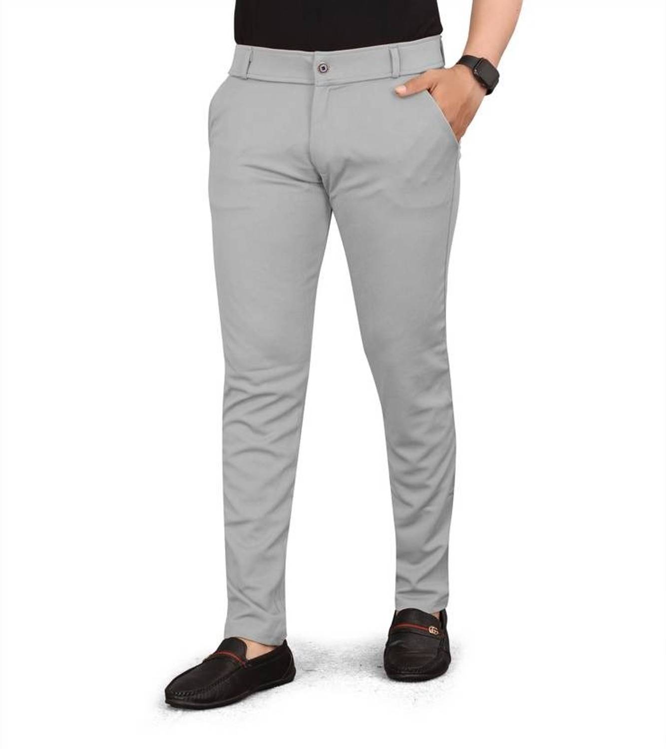 ALVIN ENTERPRISE Slim Fit Men Grey Trousers