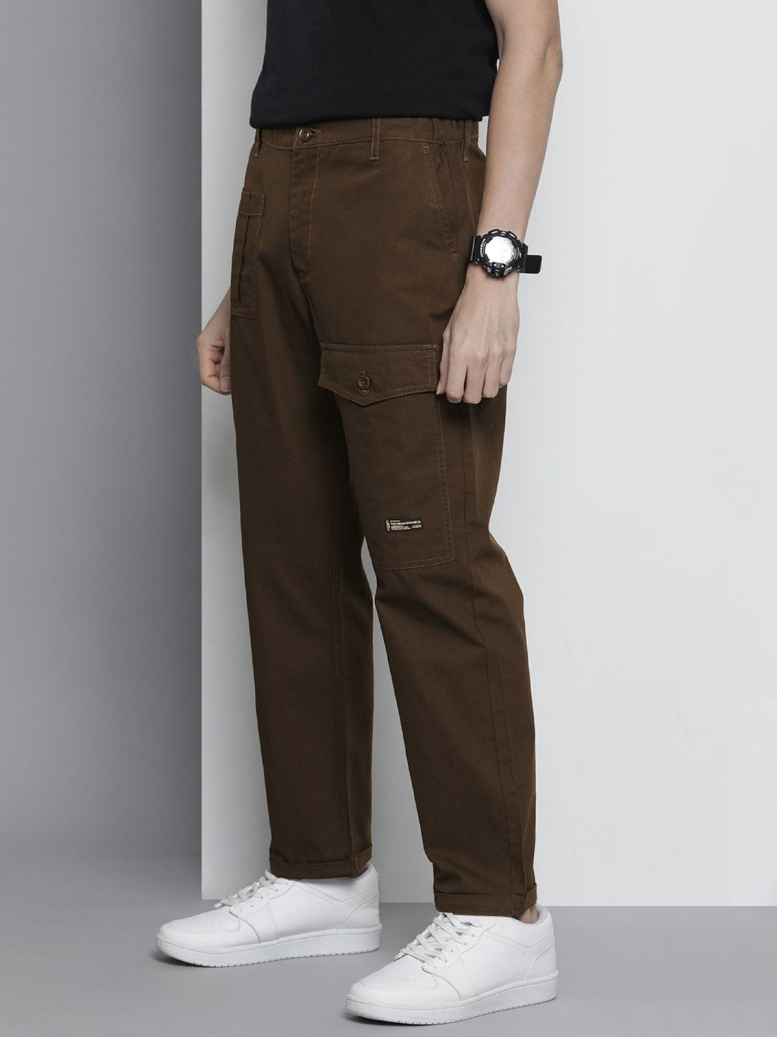 Image of The Indian Garage Co. Relaxed Men Brown Trousers