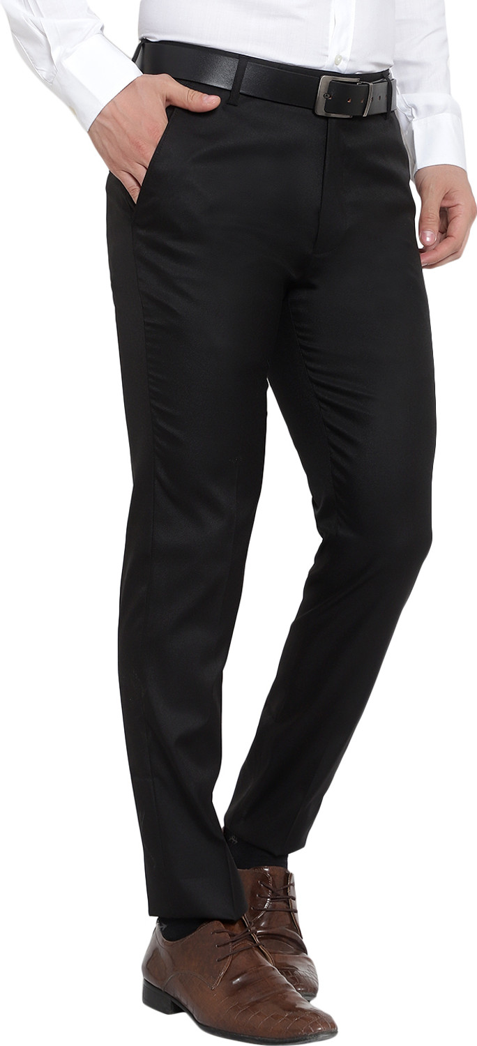 Image of Sucheh Gwalior Regular Fit Men Black Trousers