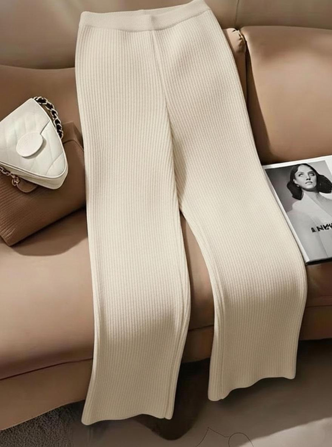 Image of Fabflee Regular Fit Women White Trousers