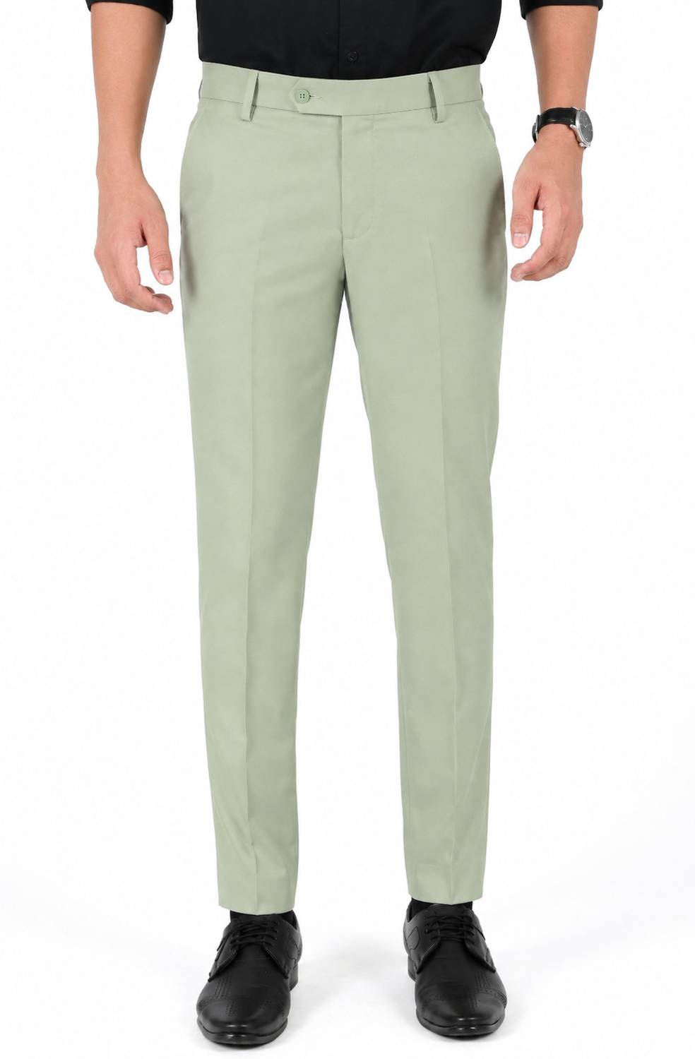 The DS Slim Fit Men Light Green Trousers