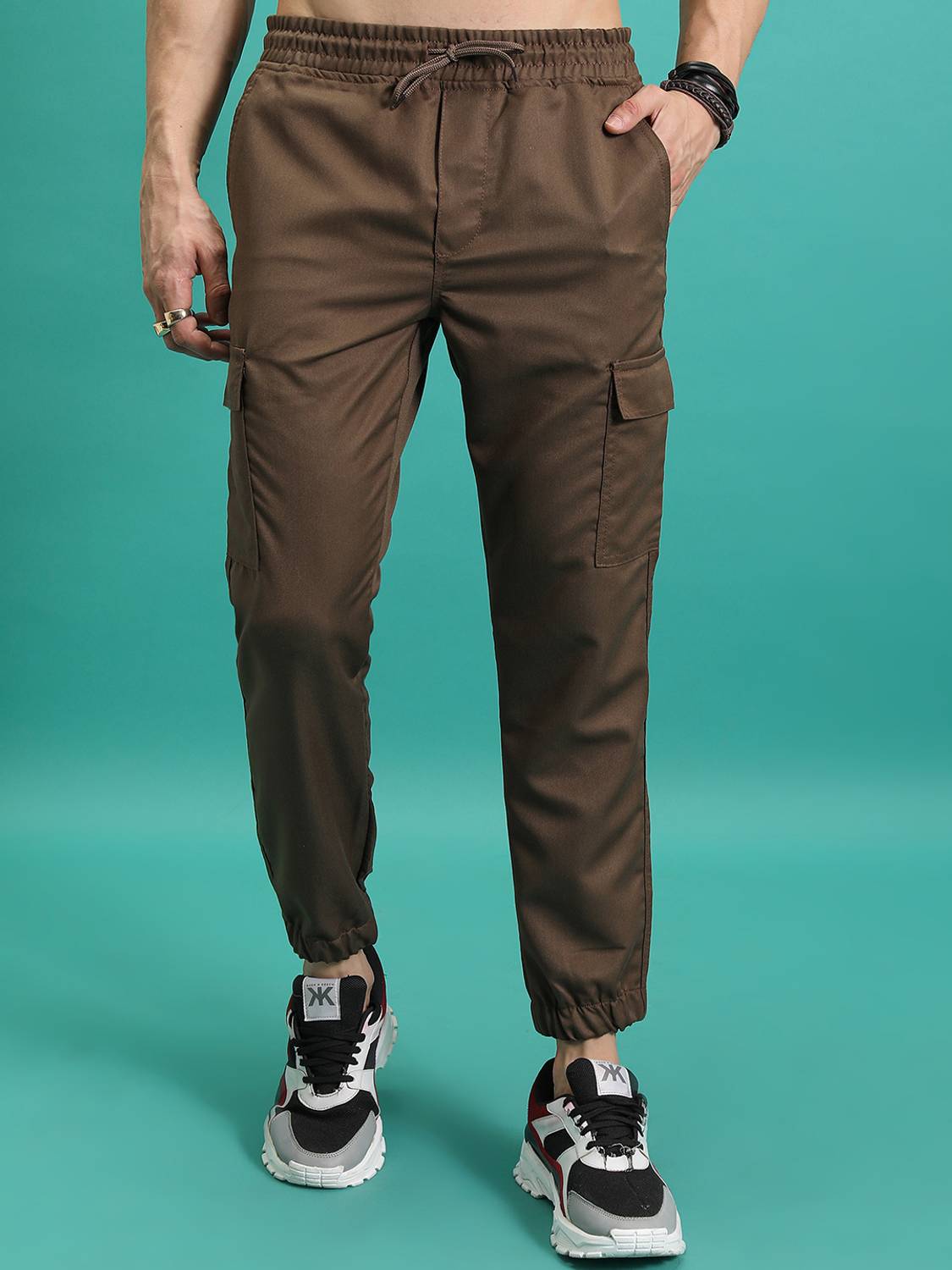 HIGHLANDER Regular Fit Men Brown Trousers - Image 1