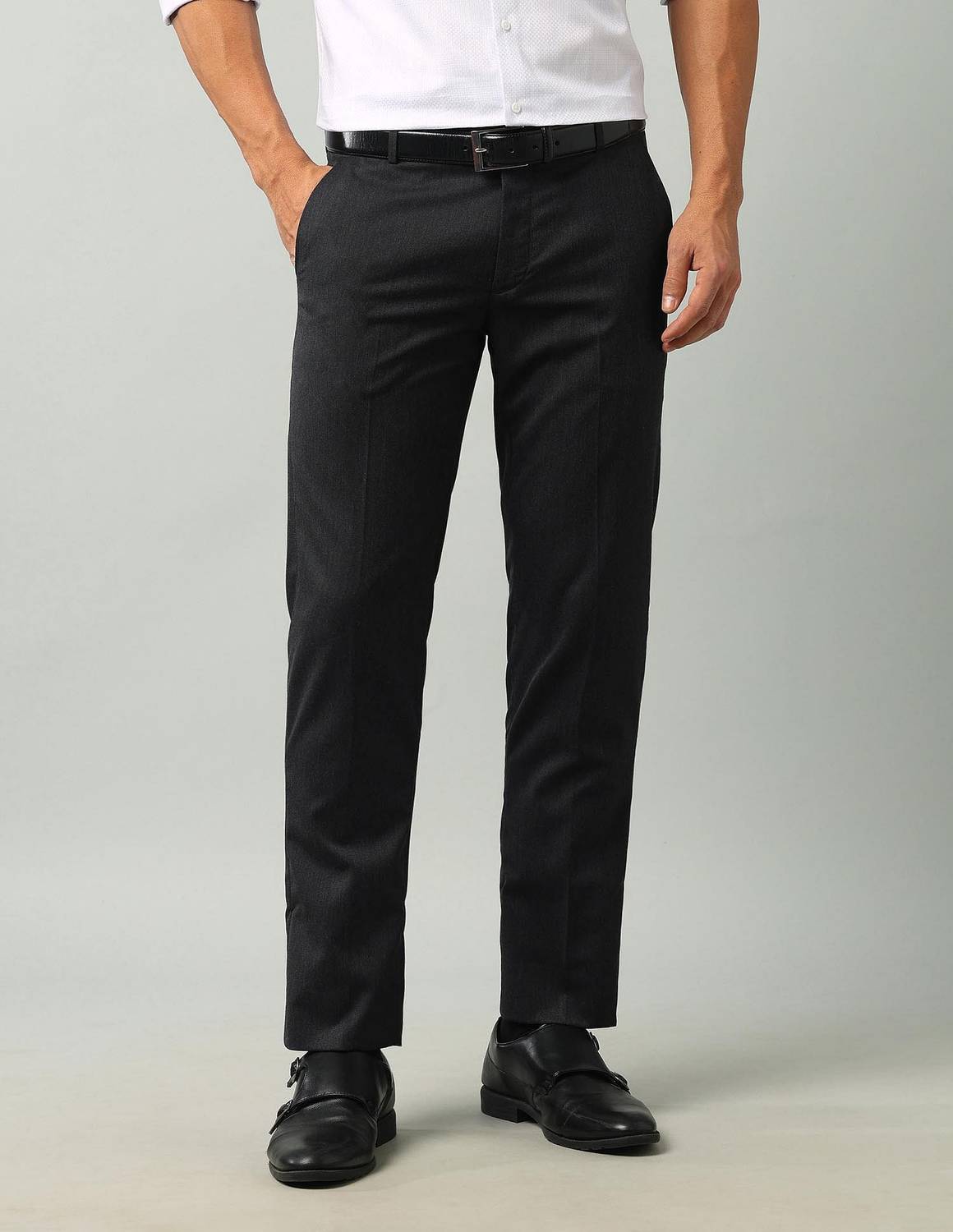 ARROW Regular Fit Men Grey Trousers