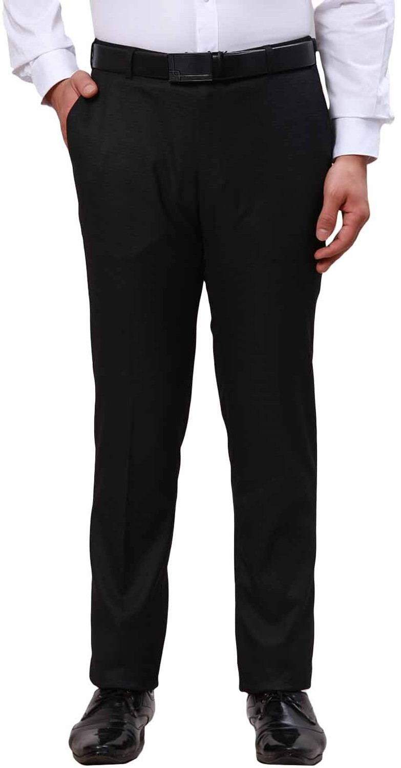 Image of Raymond Slim Fit Men Black Trousers