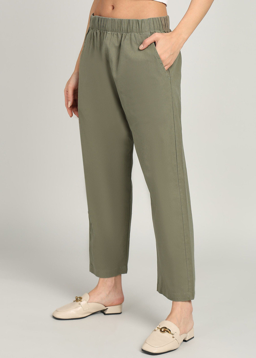 Image of Alan Jones Relaxed Women Dark Green Trousers