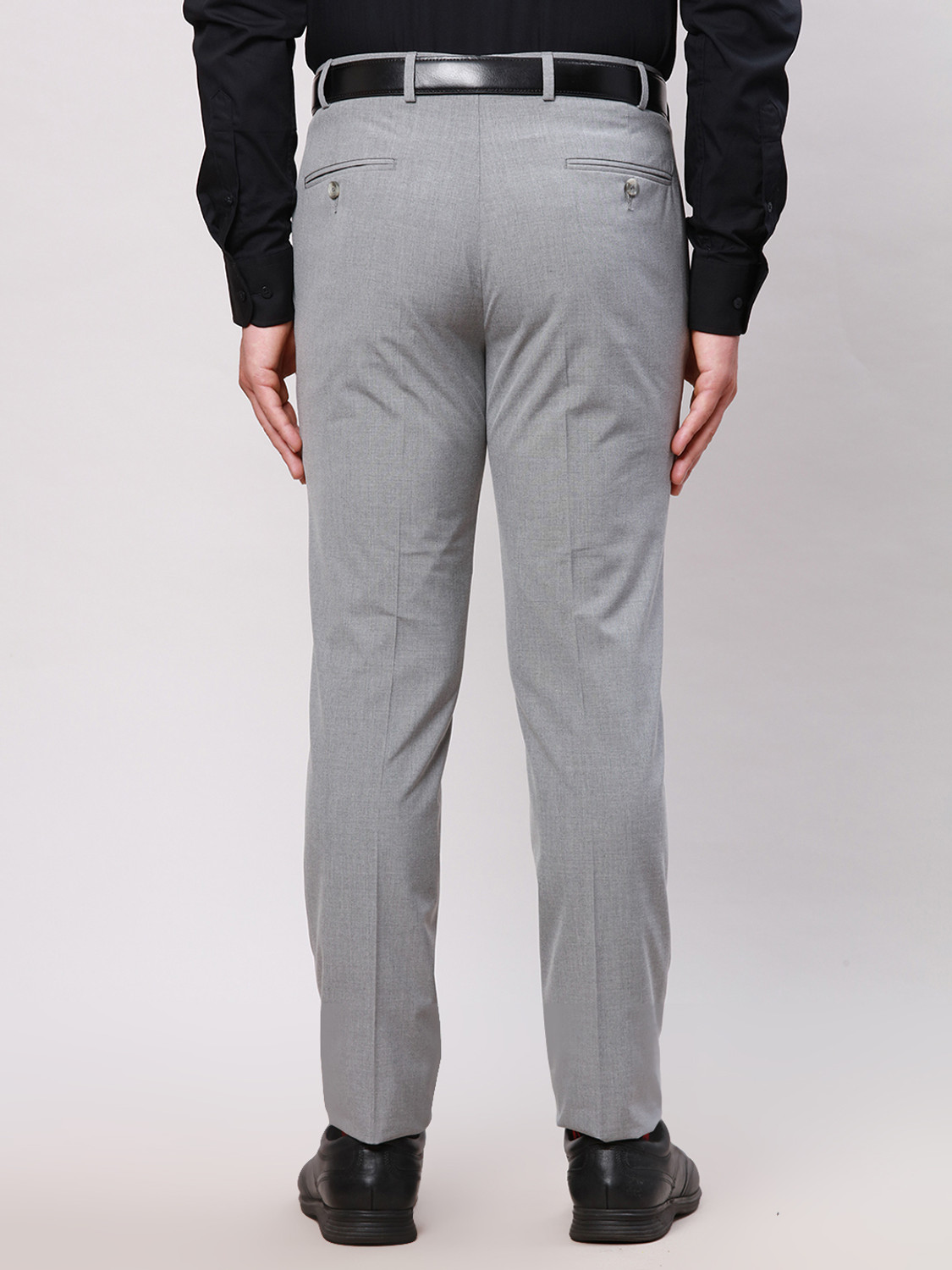 Image of PARK AVENUE Regular Fit Men Grey Trousers