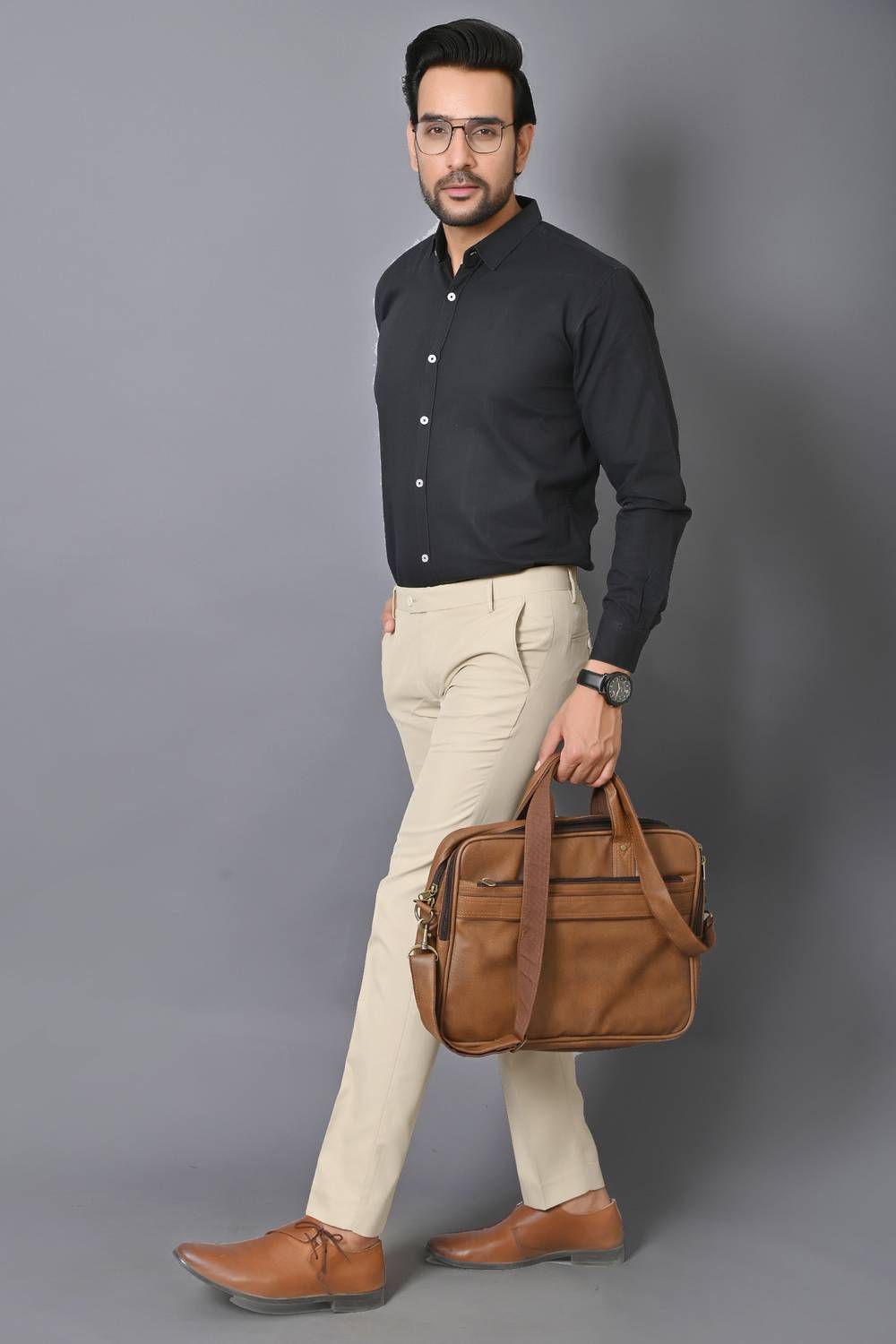 El Cielo Regular Fit Men Beige Trousers - Image 4