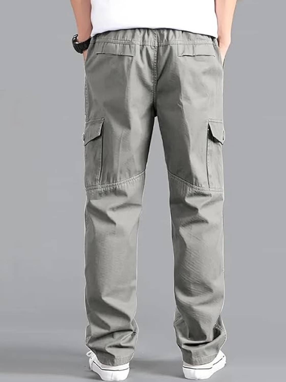 DWIDEN Men's Grey Loose Fit Trousers - Image 2