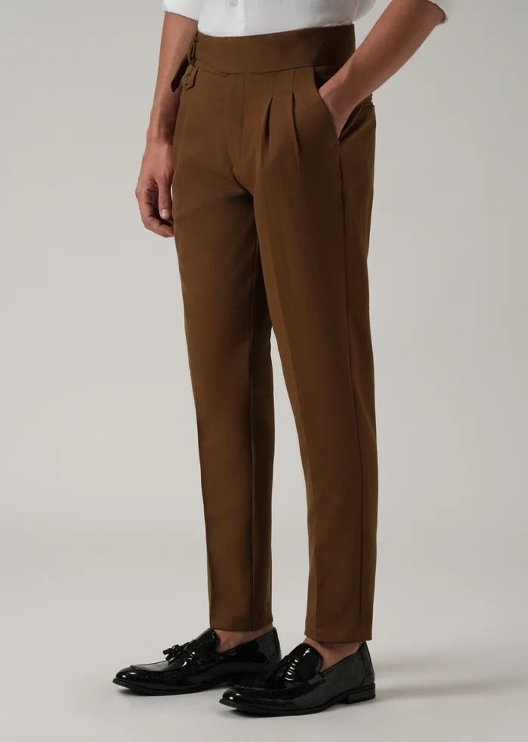 Image of SKENJEL Regular Fit Men Brown Trousers