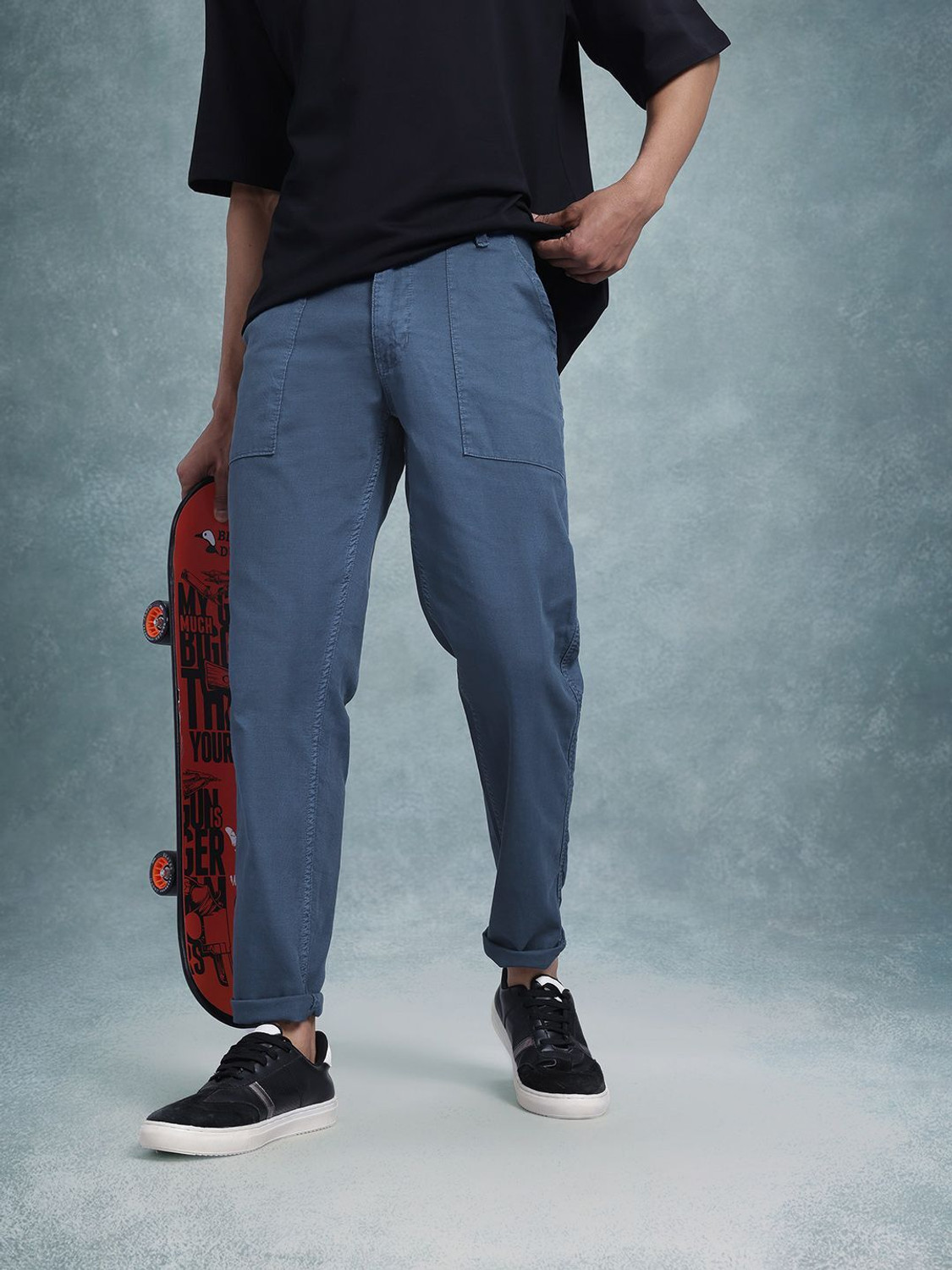 Image of Roadster Relaxed Men Blue Trousers