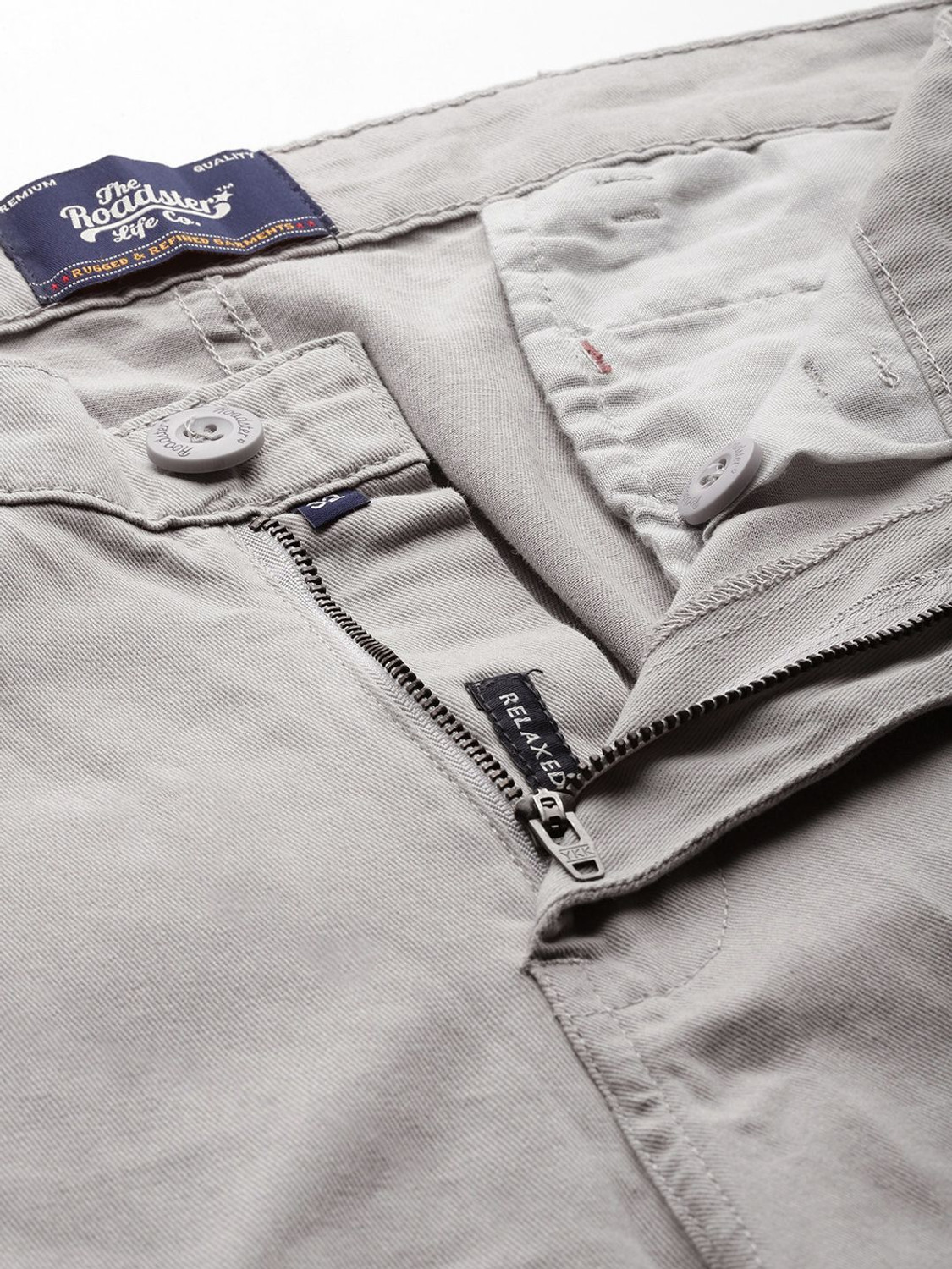 Image of Roadster Regular Fit Men Grey Trousers