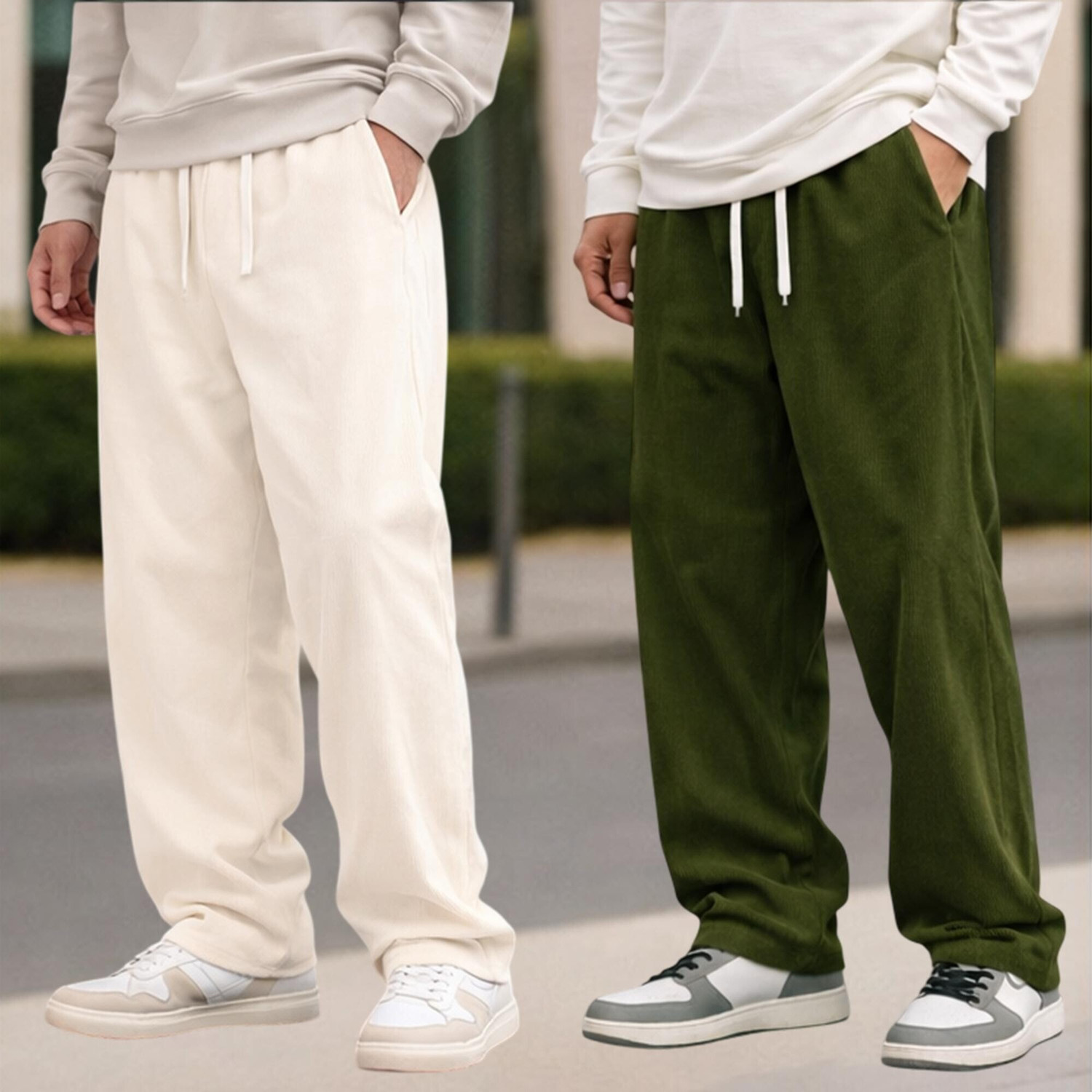 Image of Tromko Solid, Striped Men Multicolor Track Pants