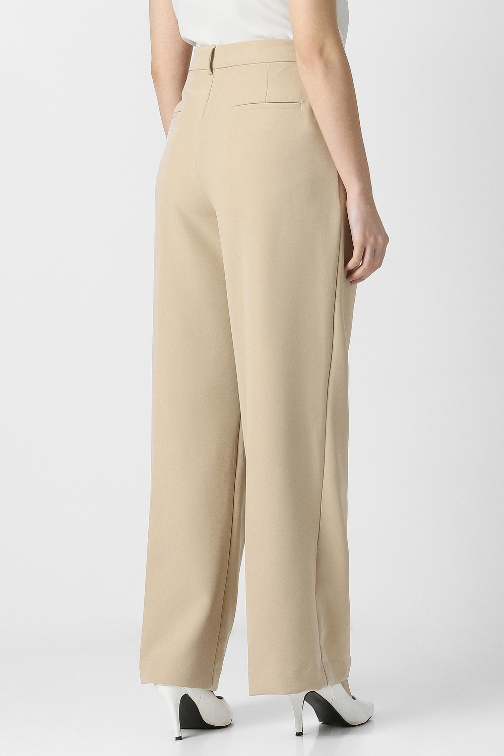 Image of VAN HEUSEN Regular Fit Women Beige Trousers
