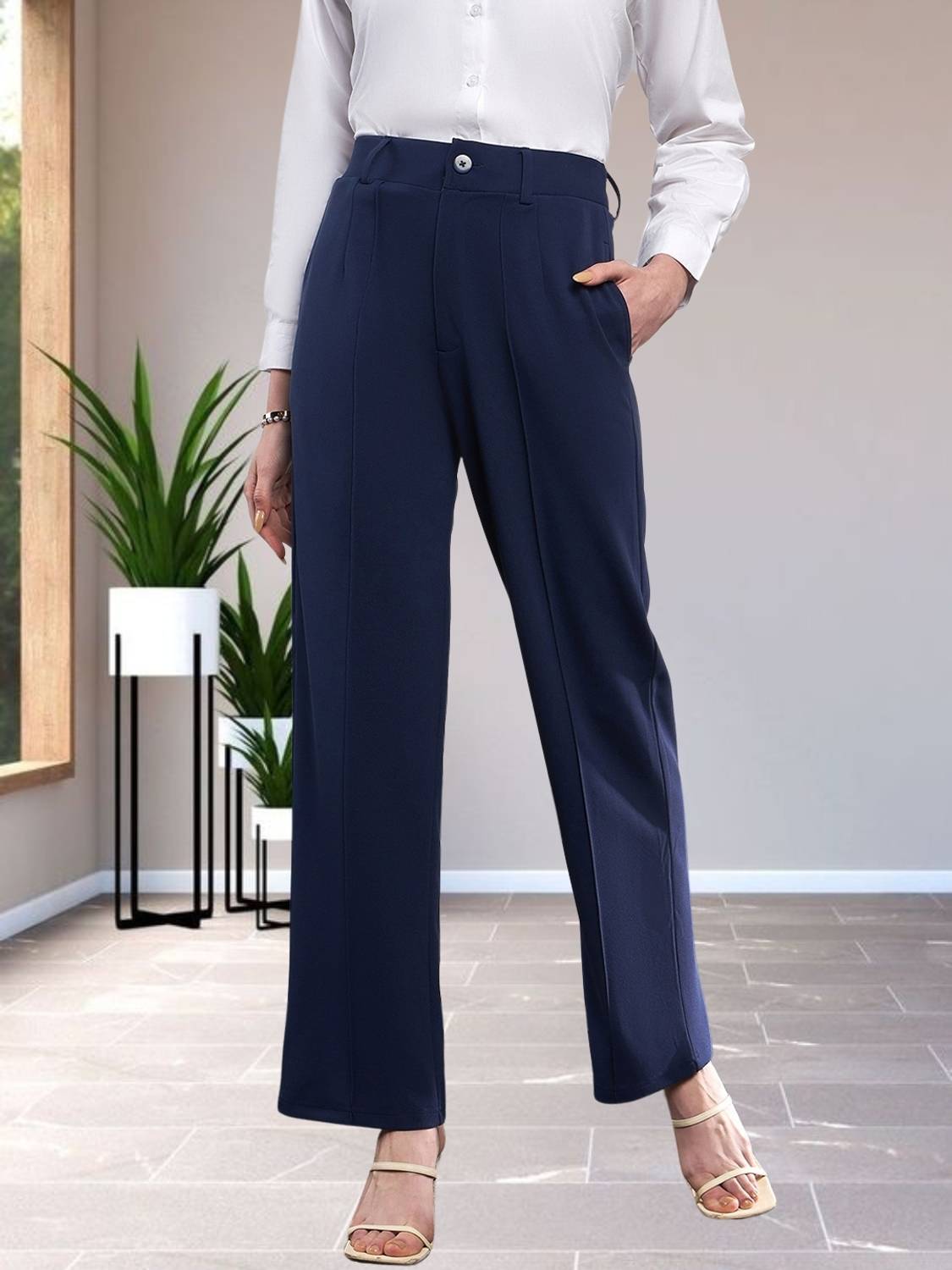 MISS BALIKA Regular Fit Women Blue Trousers