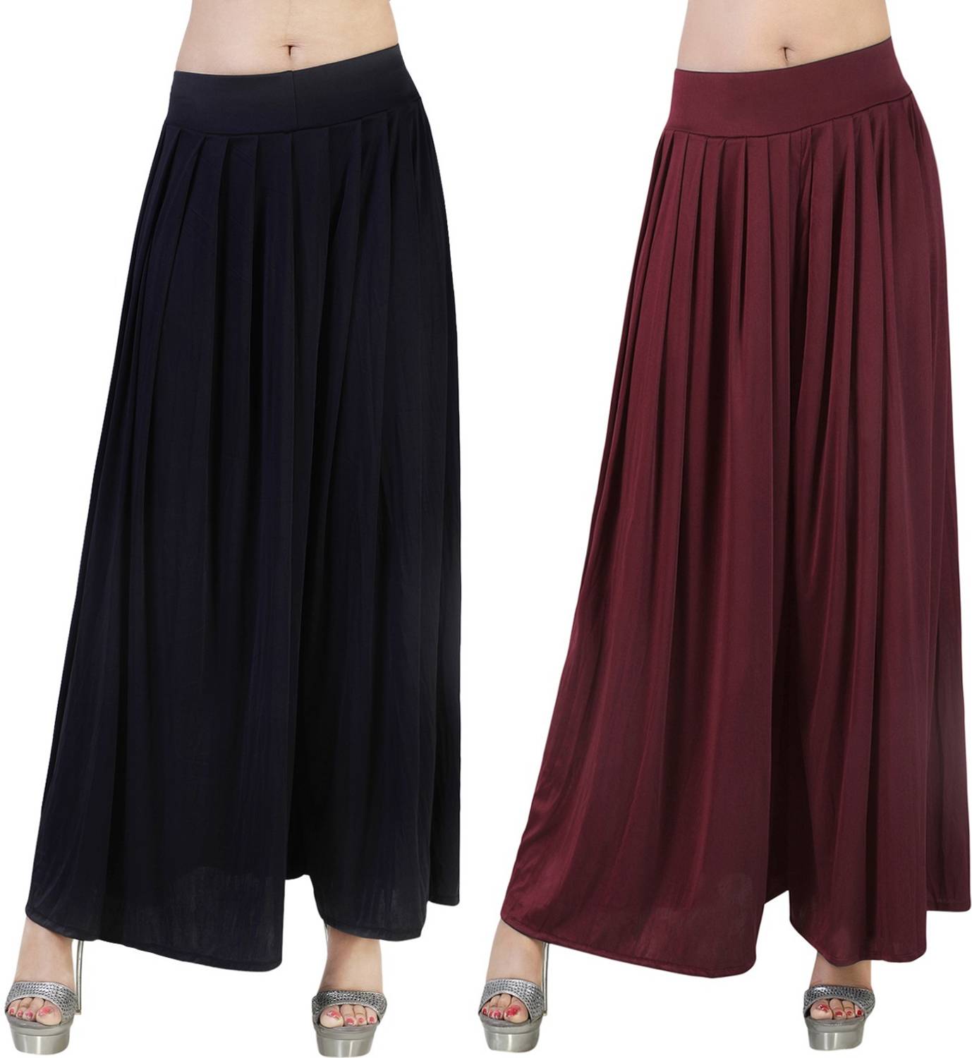 AJARAFASHION Loose Fit Women Grey, Black Trousers