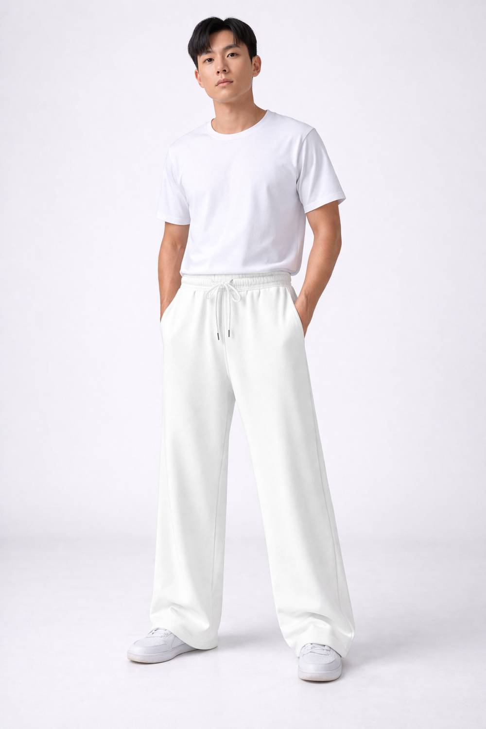 HUSTLEWELL Men White Loose Fit Trousers - Image 4
