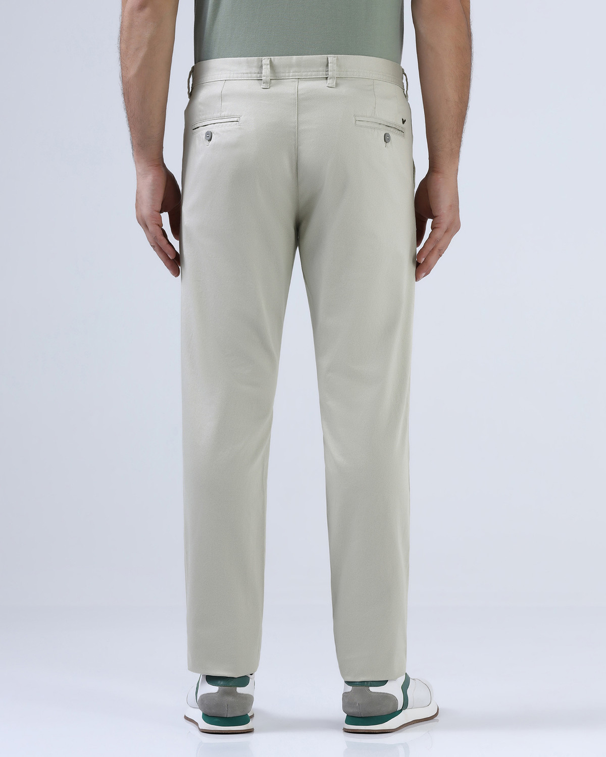 Image of Blackberrys Slim Fit Men Green Trousers