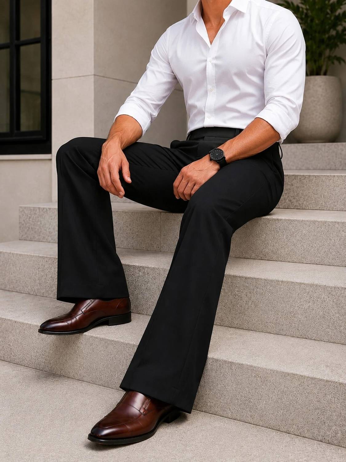 MOTREX Flared Black Men Trousers - Image 4