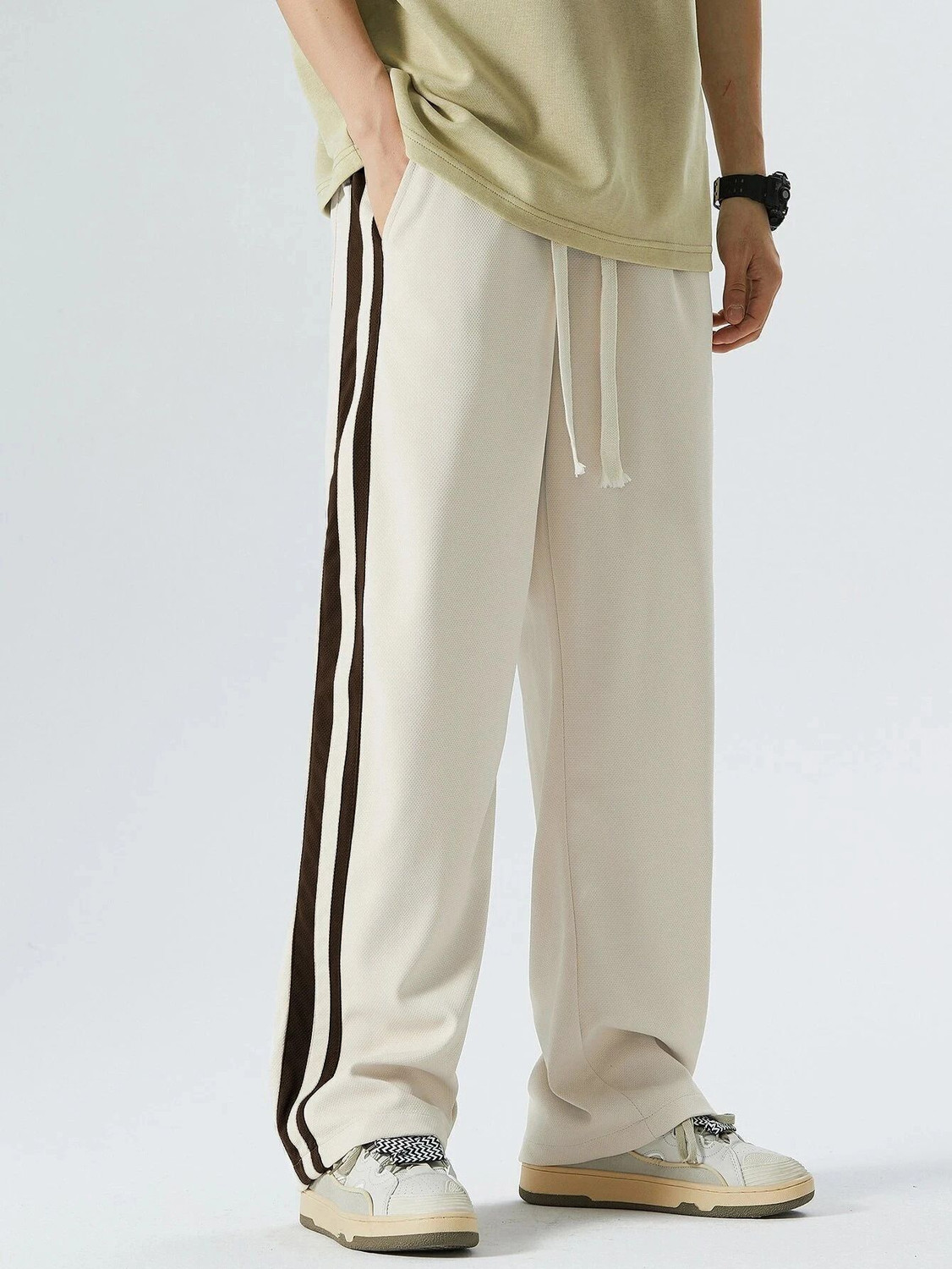 Image of Leriya Fashion Regular Fit Men Cream Trousers