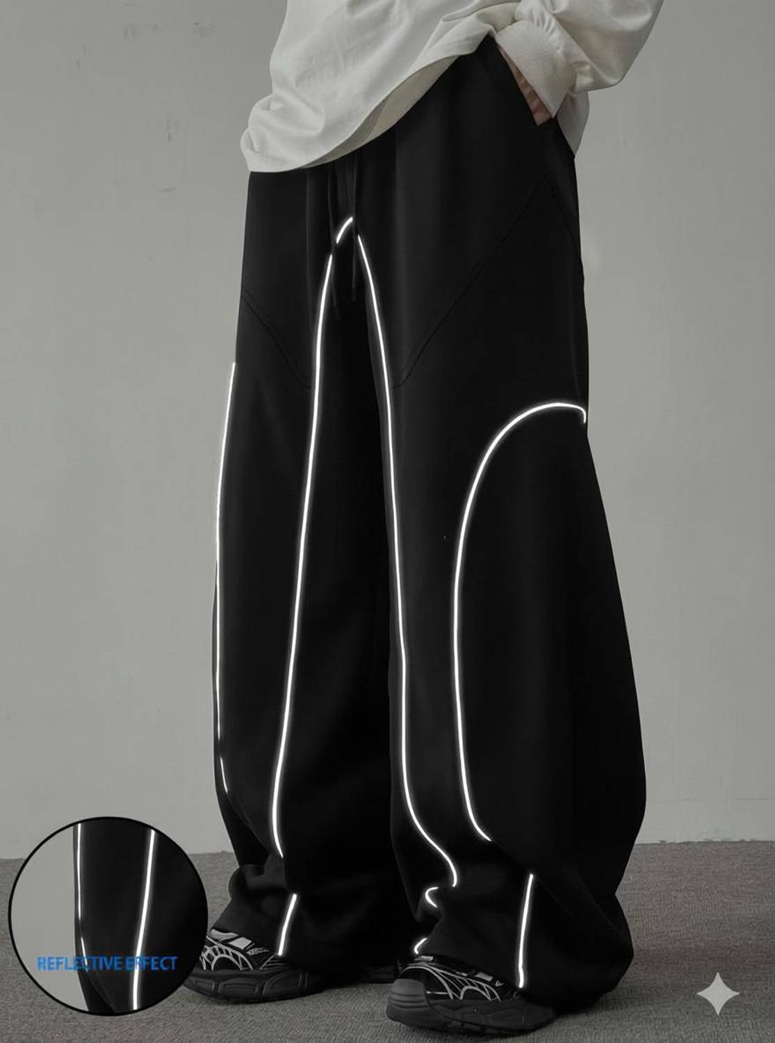 LEXREX Loose Fit Black Trousers - Image 1