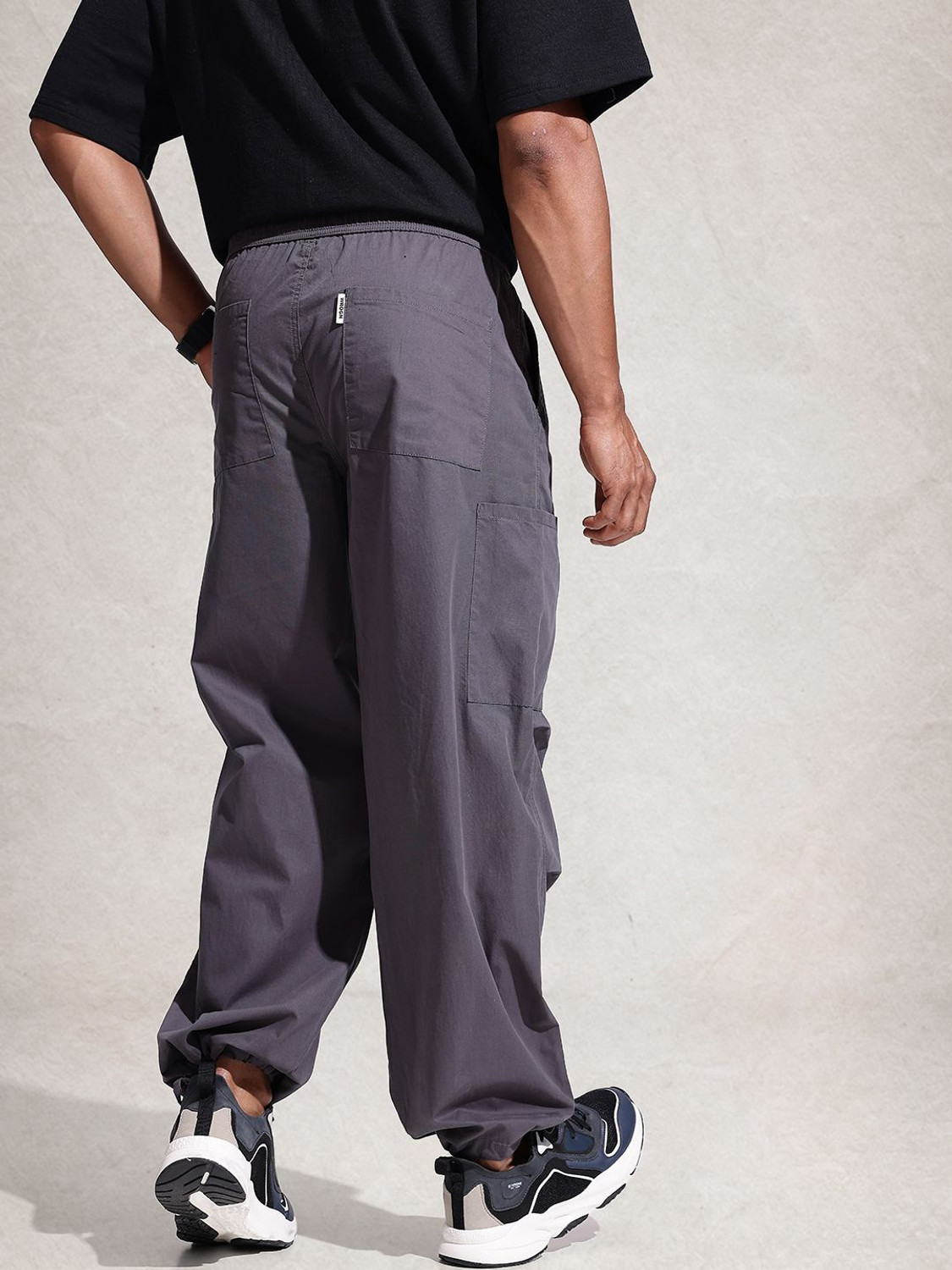 Image of WROGN Loose Fit Men Grey Trousers