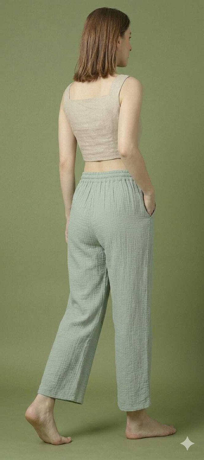 Image of Bedizen Self Design Women Light Green Track Pants