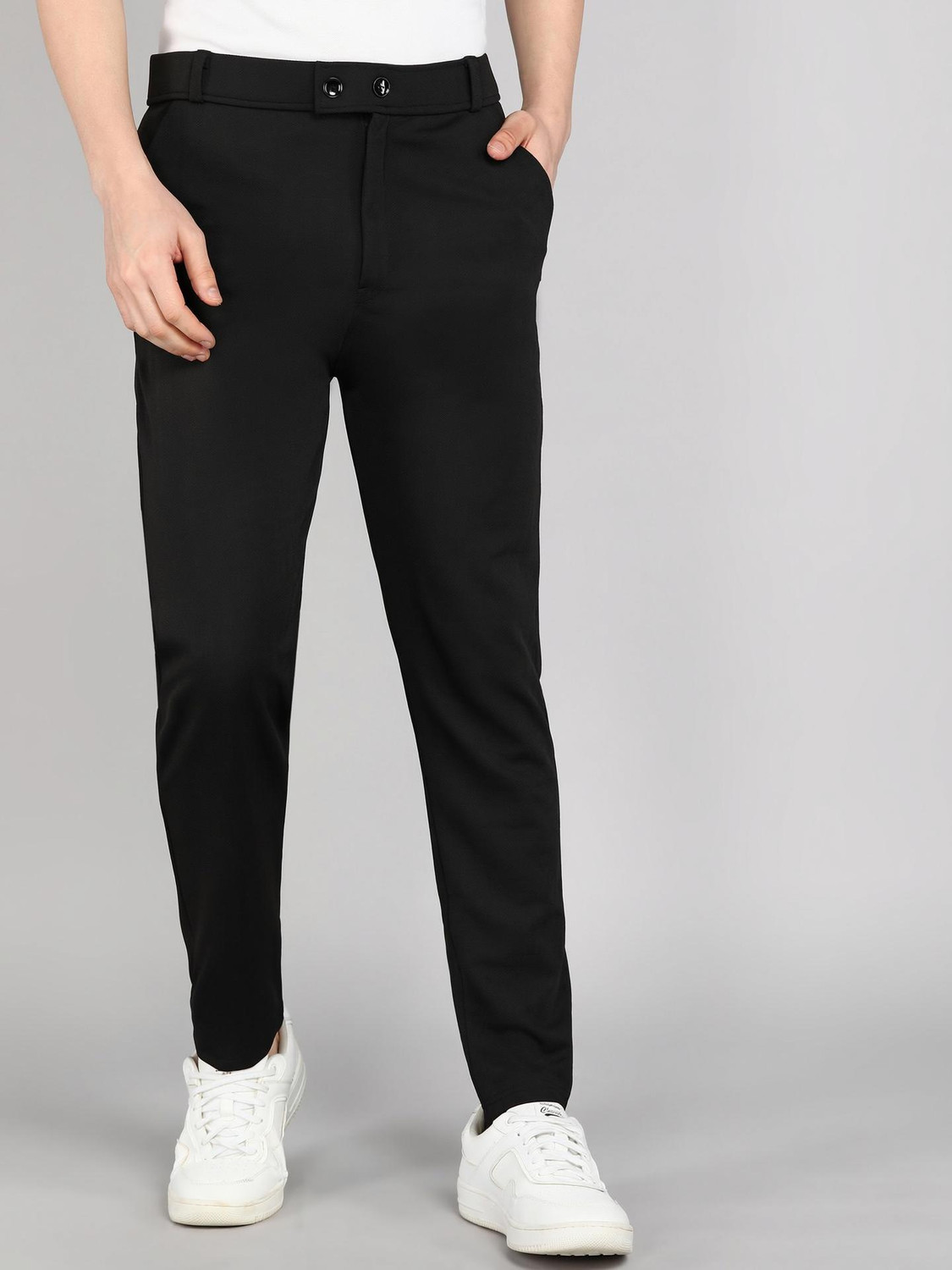Image of Flicfol Regular Fit Men Black Trousers