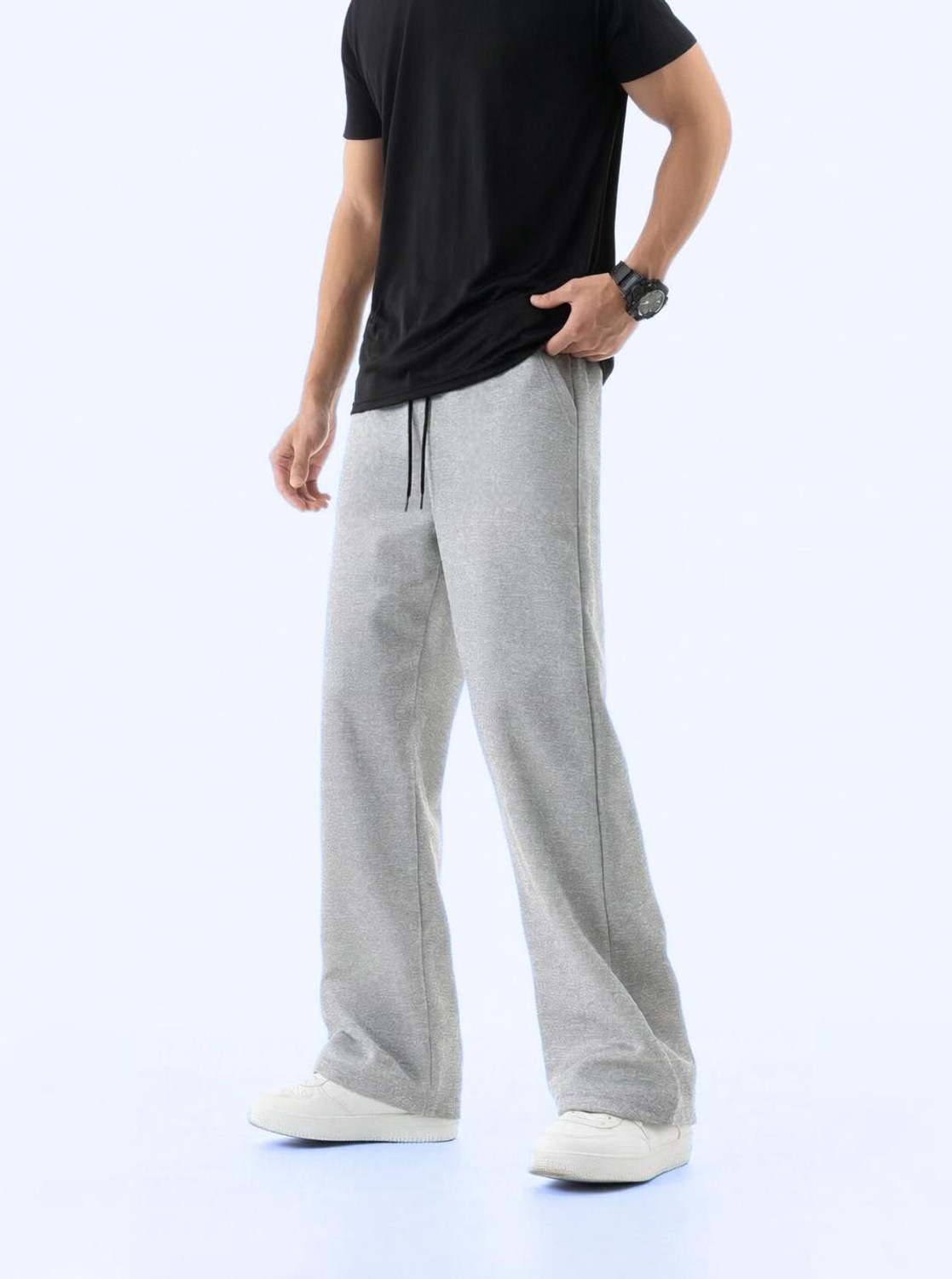 Image of WEVOK WEAR Relaxed Men Grey Trousers